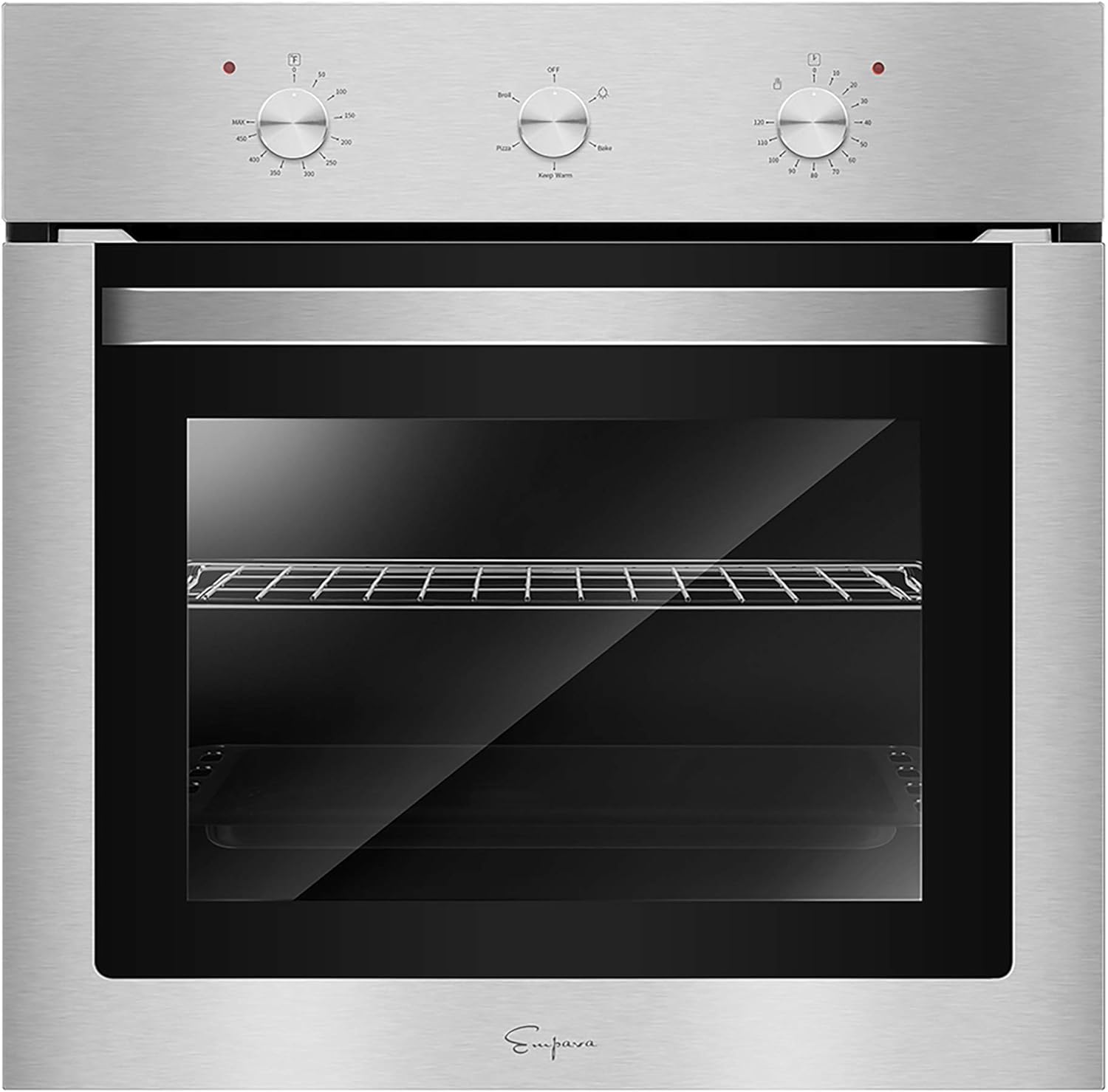 Empava Electric Oven, Built In Oven 72L, Electric Oven Built In, Ovens Electric Built In 12 Functions, Installed Ovens 60cm, Single Oven 2800W,Fan Oven,Fan Ovens Electric Built In-Stainless Steel.