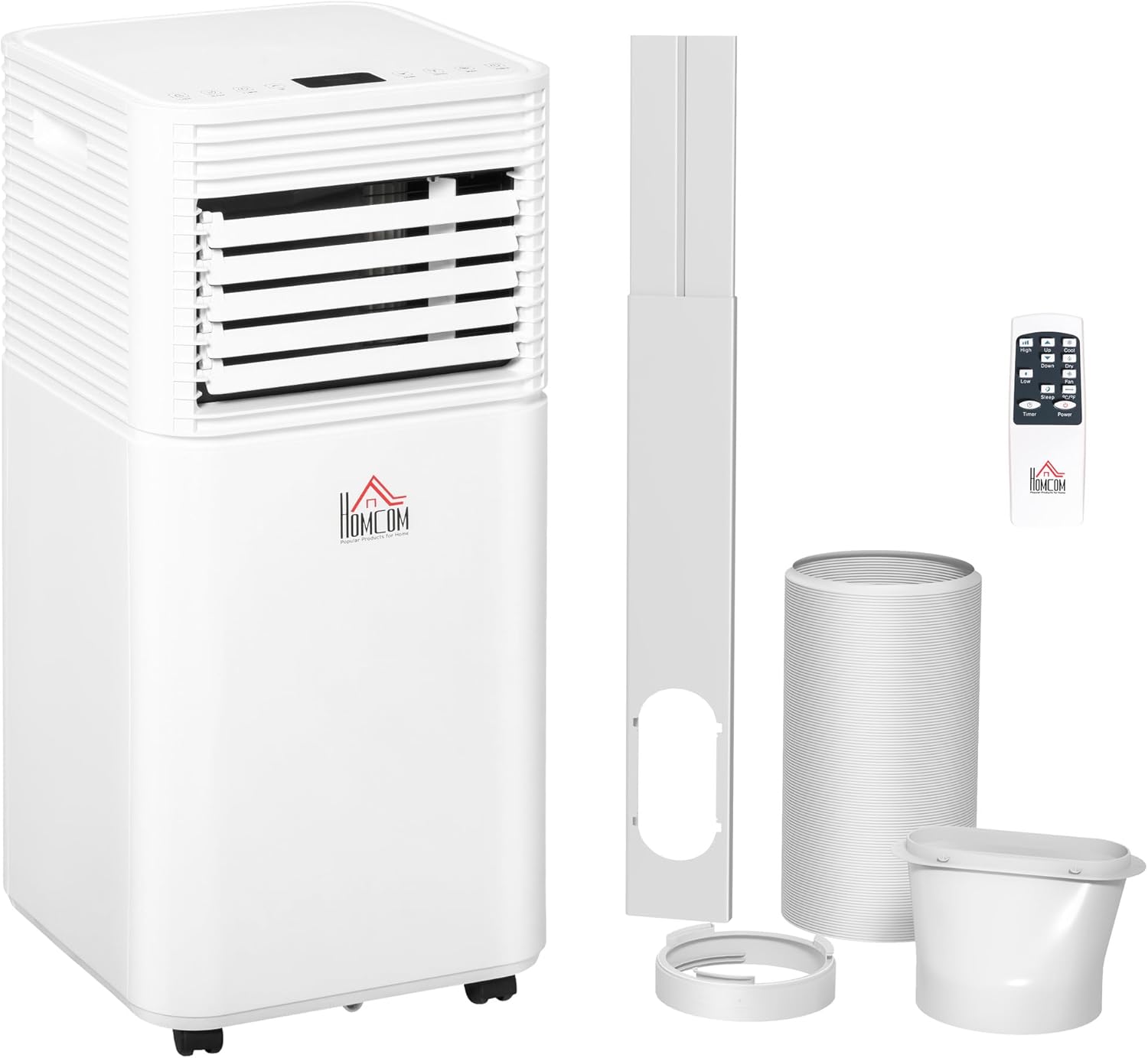 HOMCOM 7000 BTU Portable Air Conditioner for Cooling Dehumidifier Fan, Air Conditioning Unit for Room up to 15m², with Remote, 24H Timer, Window Mount Kit, R290, A Energy Efficiency, 785W.