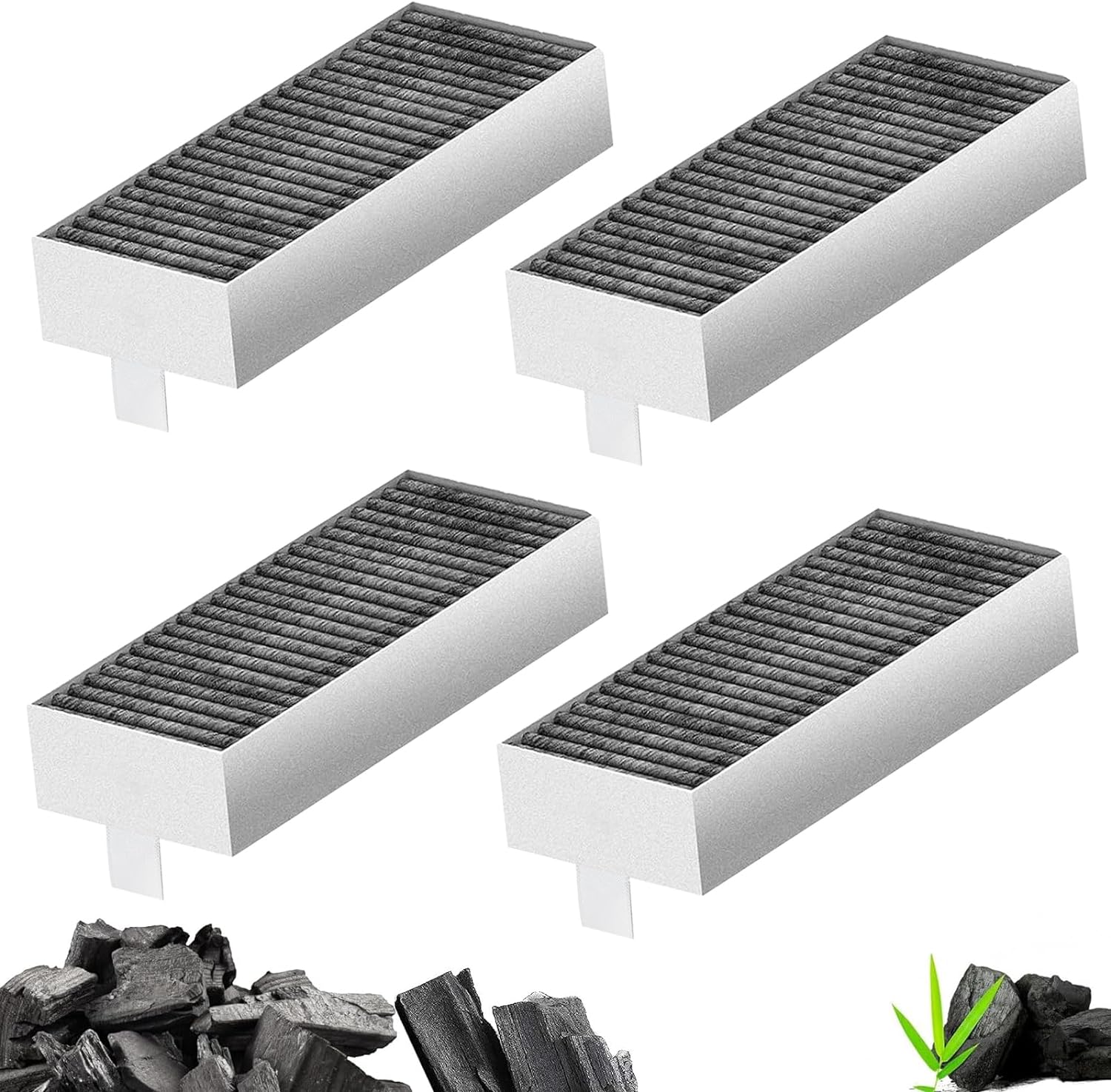 MeYuxg Pack of 4 Activated Carbon Filters for Cooker Hood, Activated Carbon Filter Purize - Recirculation Replacement Filter Accessories Compatible Bosch Siemens 17004796 / Bosch HEZ9VRUD0.