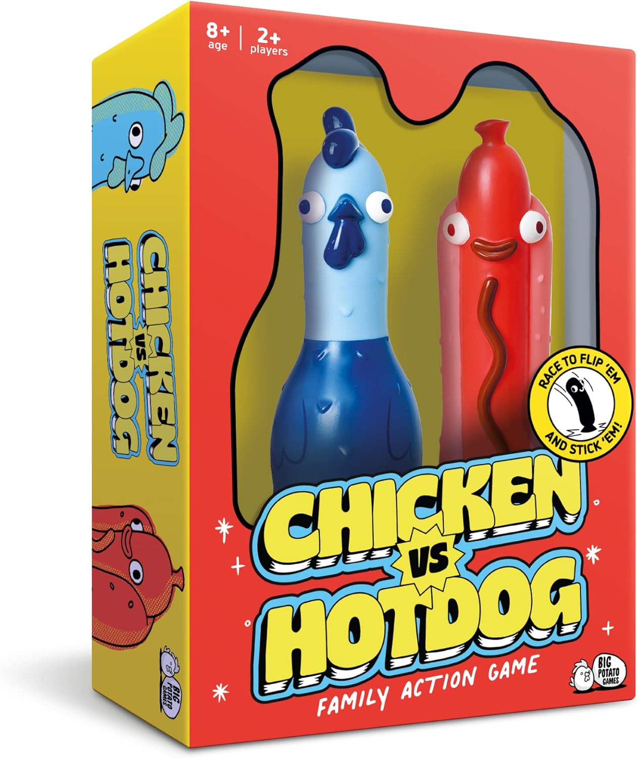 Big Potato Chicken vs Hotdog: The Ultimate Challenge Party Game for Kids, Teens, Adults and Flipping-Fun Families.