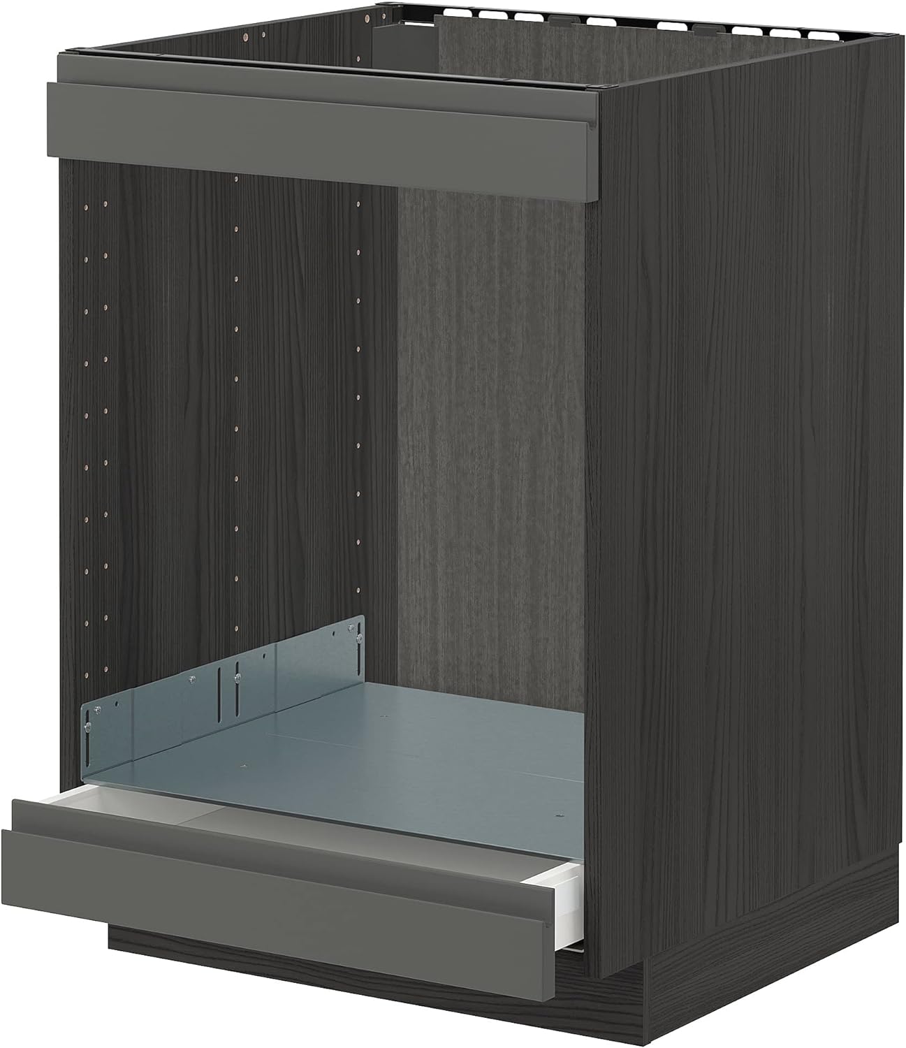 IKEA METOD/MAXIMERA Base cab for hob+Oven w Drawer, 60x60 cm, Black/Voxtorp Dark Grey.