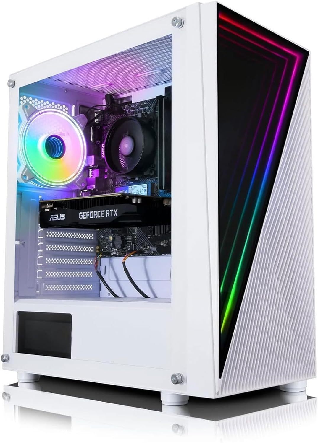 ADMI | Gaming PC, AMD Ryzen 7 5700X • RTX 4060 Graphics Card • 16GB 3200MHz DDR4 • 1TB SSD • White Infinity RGB Gaming Case • WIFI • Windows 11.