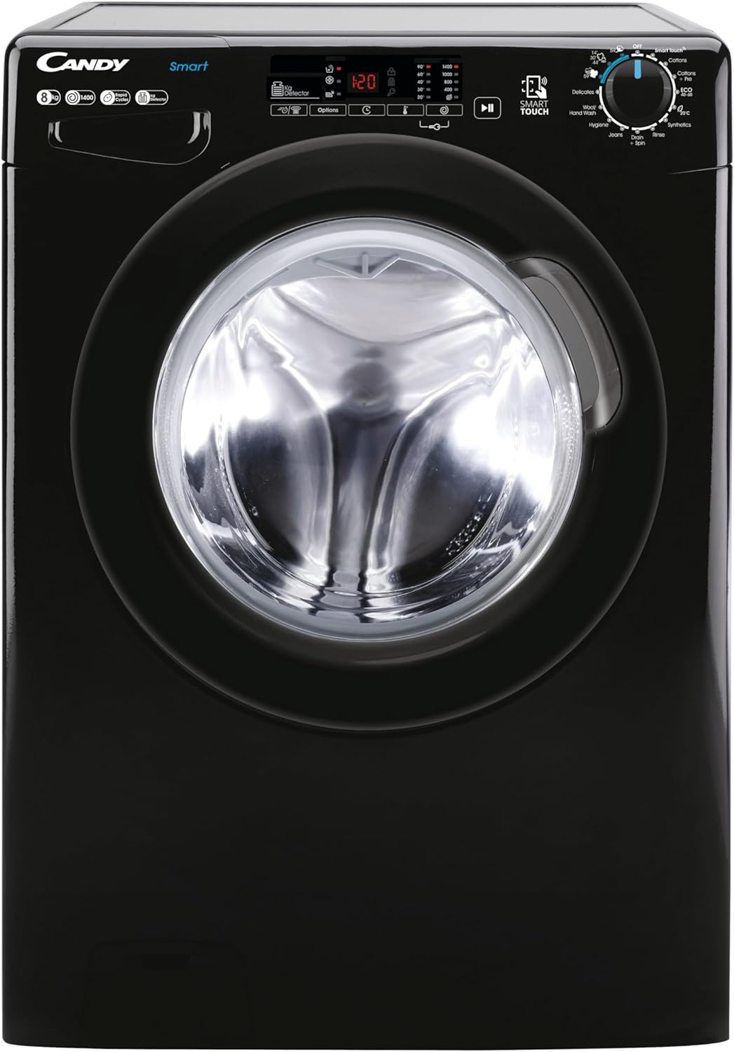 Candy CS148TWBB4/1-80 8kg Freestanding Washing Machine with 1400 rpm - Black - B Rated.