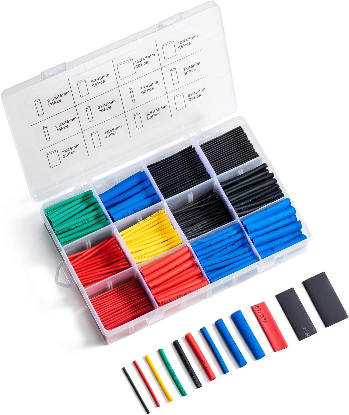 560pcs Heat Shrink Tubing Kit, Heat-Shrink Tubes, Electrical Connectors, Insulated Electrical Wire Terminals Long Lasting Insulation Protection.