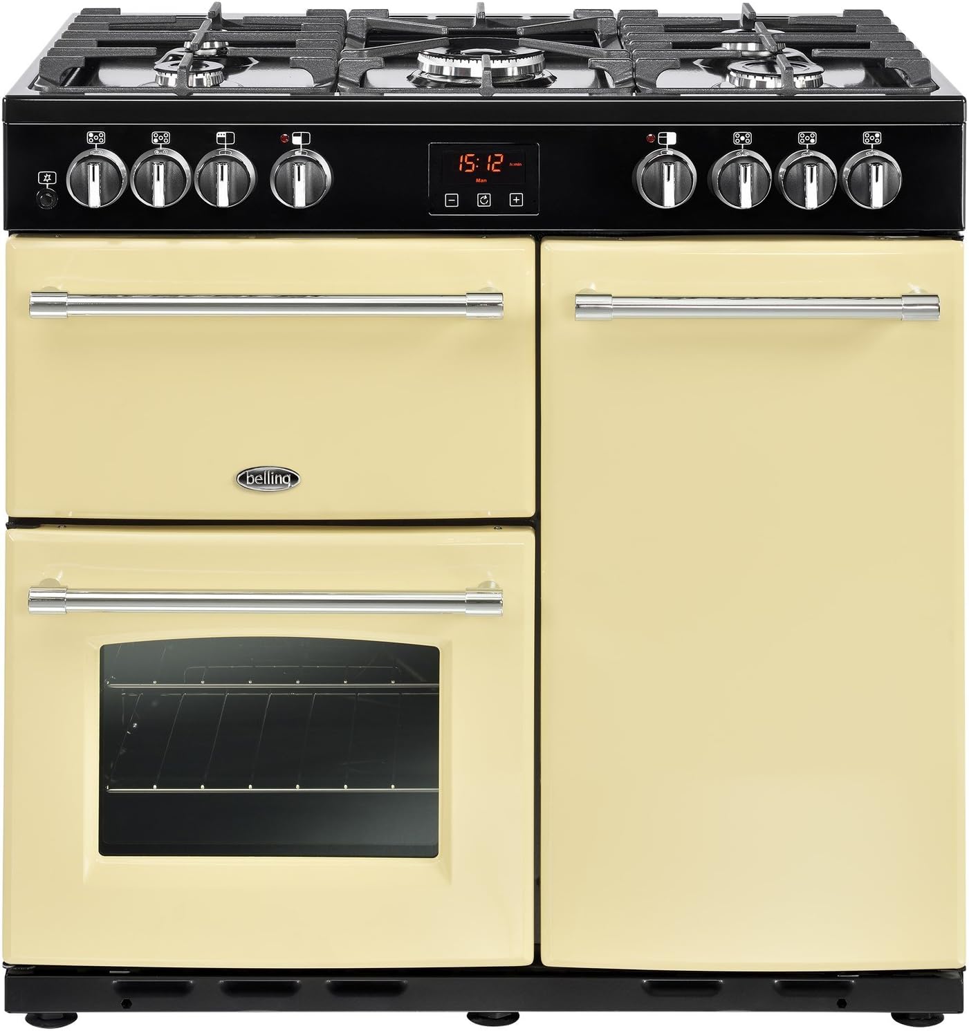 Belling Farmhouse 90DFT 90cm Dual Fuel Range Cooker - Cream.