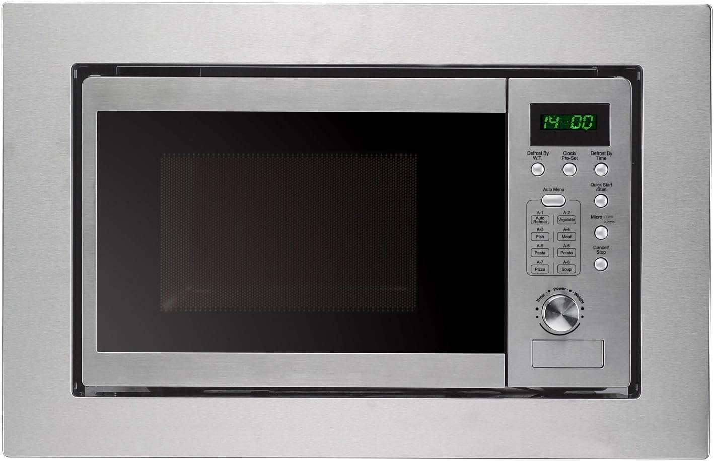 Cookology BIM20LWG Stainless Steel 20L 800W 60 x 38cm Built-in Microwave & Grill.