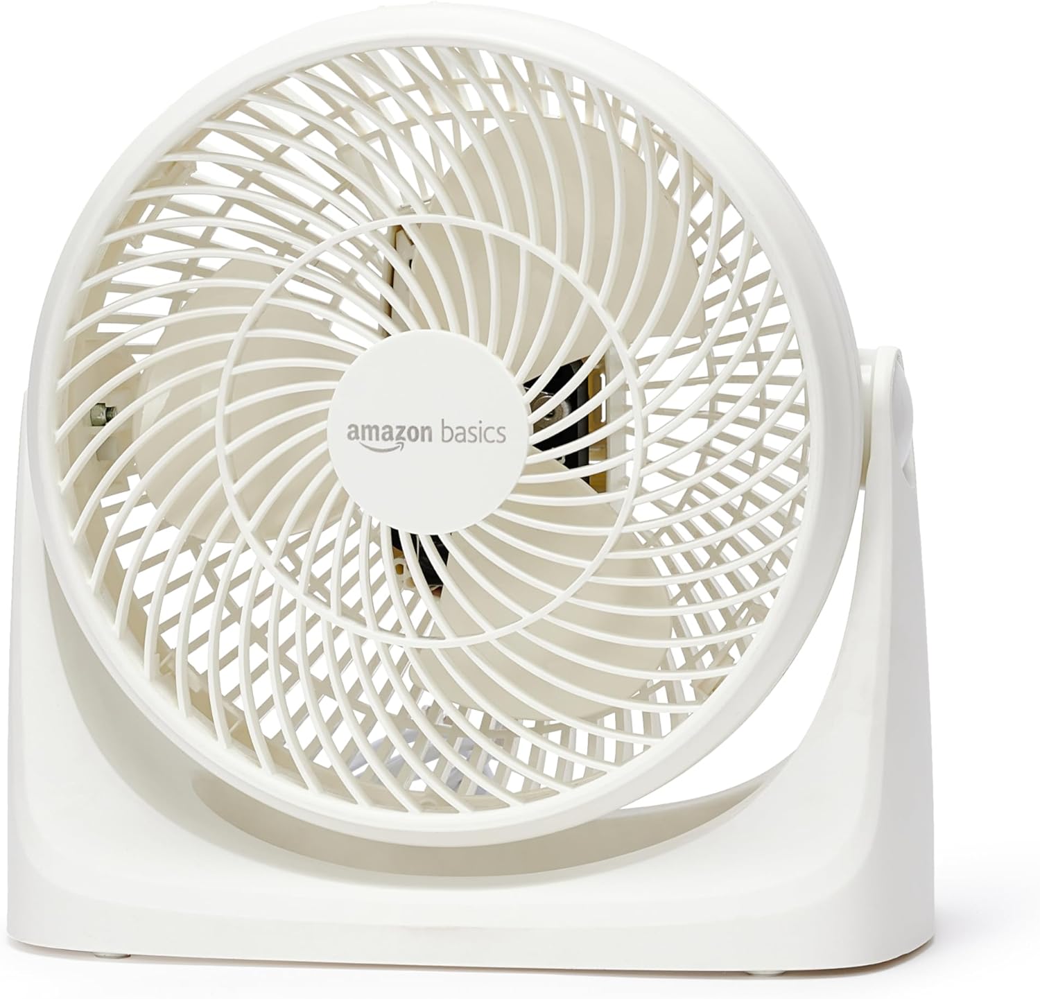 Amazon Basics Portable Desk Fan, 7 Inch Quiet Operation Cooling, 3 Speed Settings, 90° Variable Tilt, White, 13 ㎡.