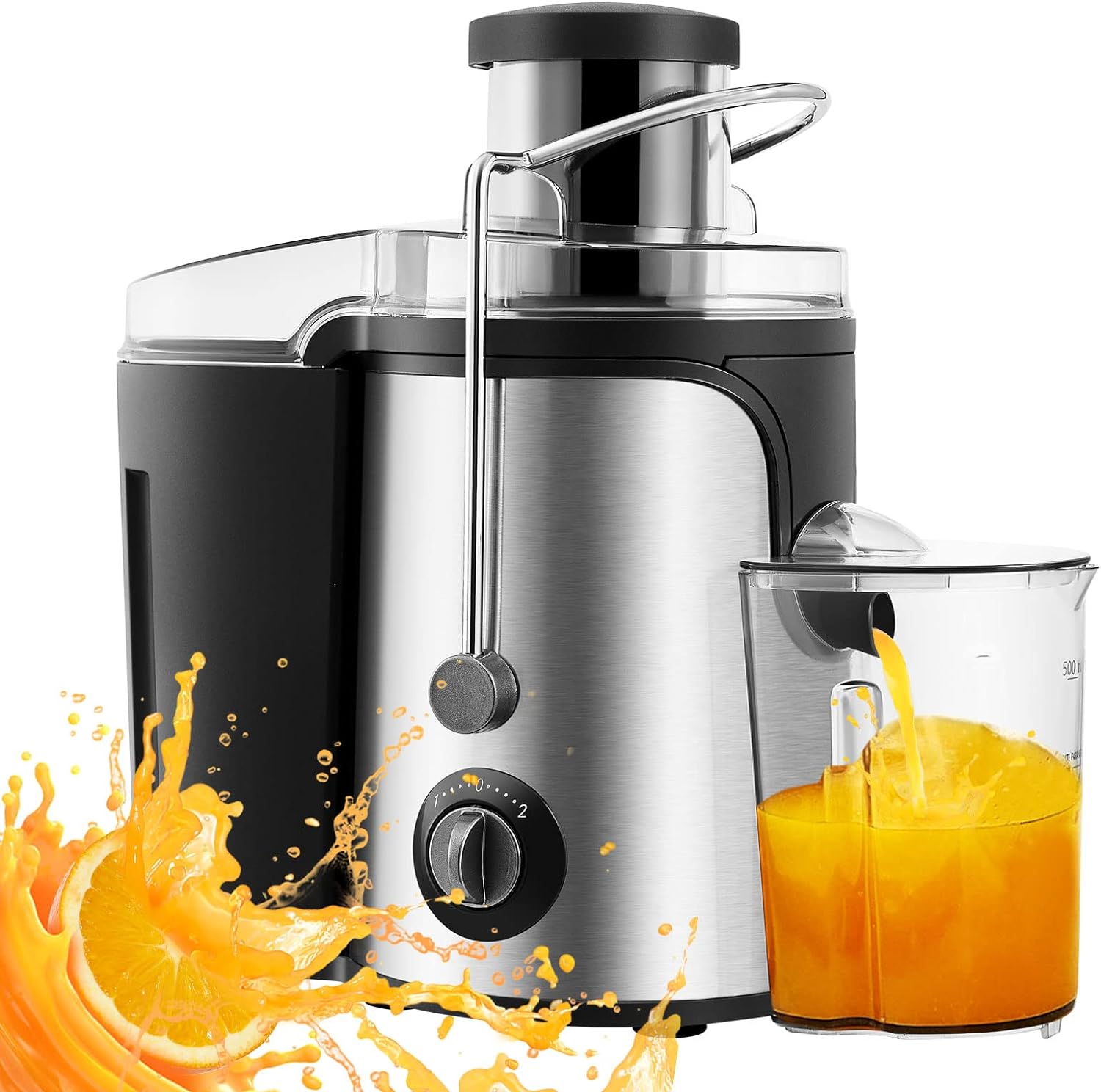 LEMROE Dual Speed Mode Centrifugal Juicers Whole Fruit and Vegetable Easy Clean 600W Stainless Steel Juicer Machine with Wide Mouth.