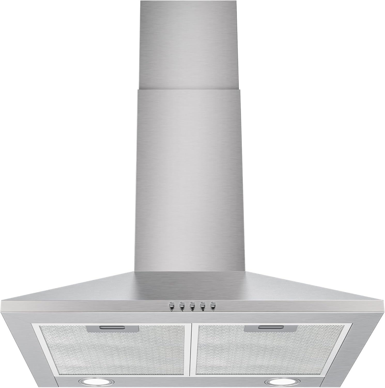 FIREGAS 60 cm Chimney Cooker Hood with Brushless Motor,Stainless Steel Extractor Hood with LED and Recirculating & Ducting System Wall Mounted Range Hood with Recirculating Carbon Filter.