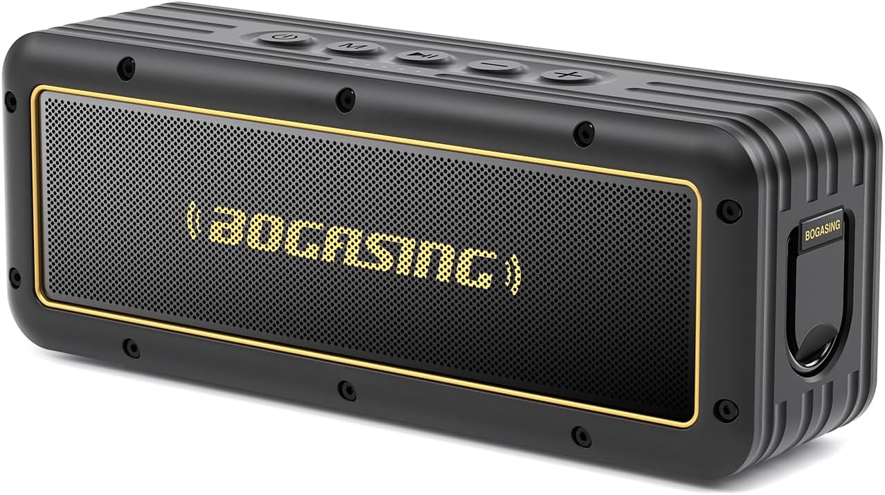 BOGASING G4 Bluetooth Speaker, Portable Wireless Speakers, 50W Stunning & Balanced Sound with Deep Bass, 24H Playtime, IPX7 Waterproof, Bluetooth 5.3, EQ, TWS, TF-Card, AUX, USB, for Outdoor Shower.