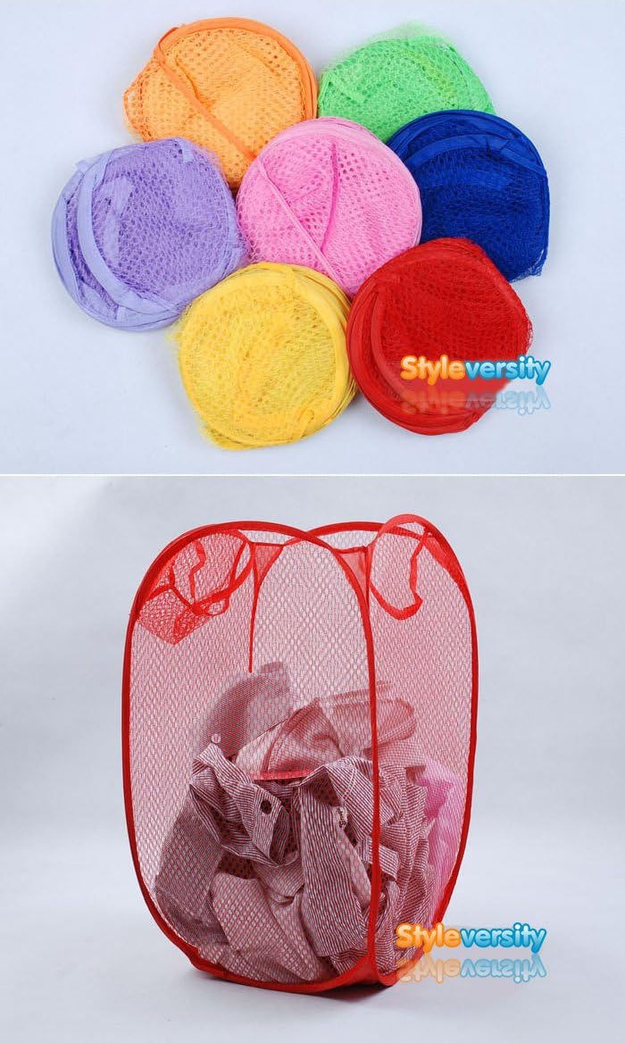 2 POP UP FOLDING LAUNDRY BASKET / TOY BAG Random color clearance.