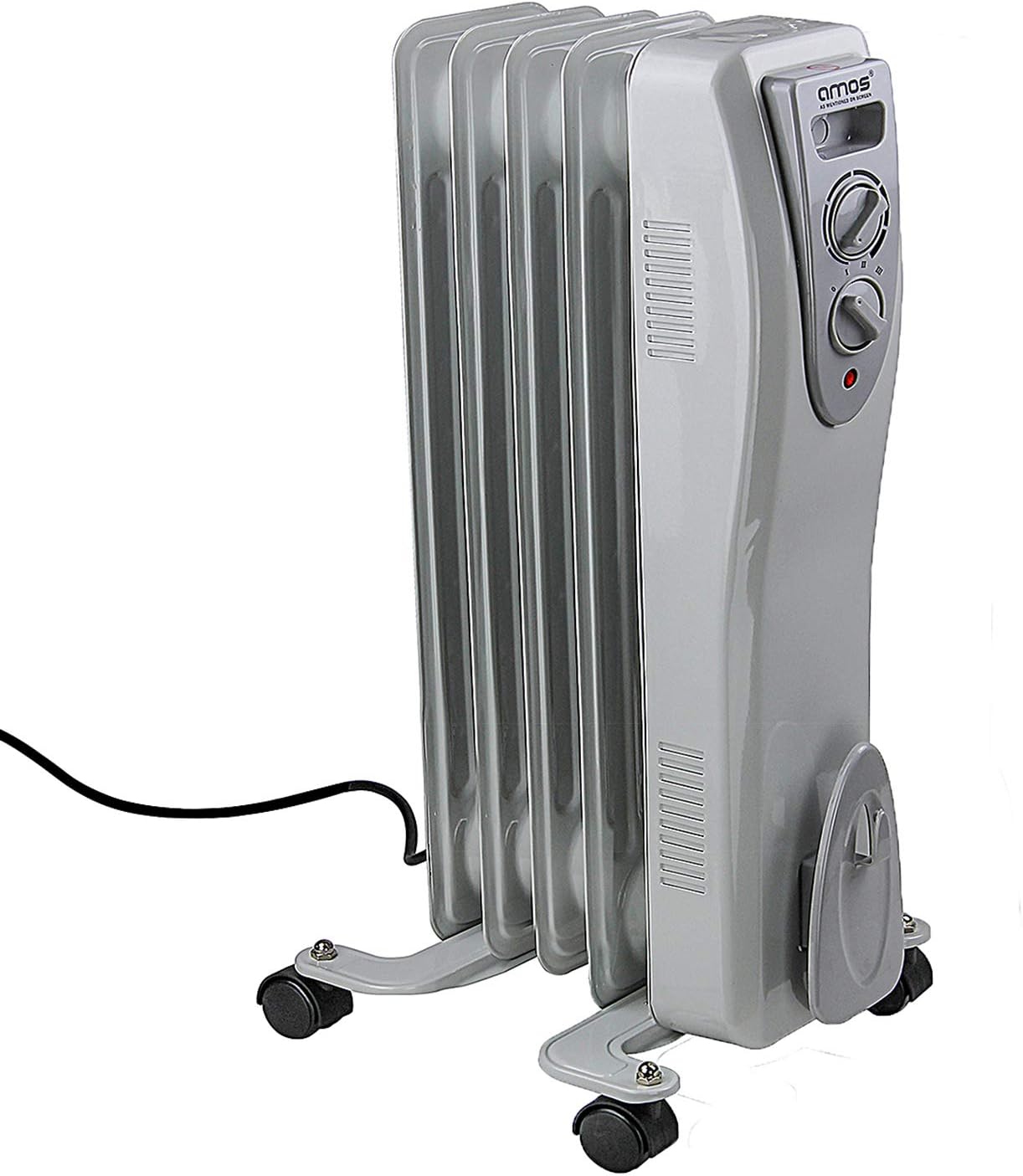 AMOS 3000W Electric Oil Filled Radiator Heater 3kw 13-Fin Portable Thermostat Heating Appliance with 3 Heat Settings, Safety Shut Off, and Power Indicator Ligh.