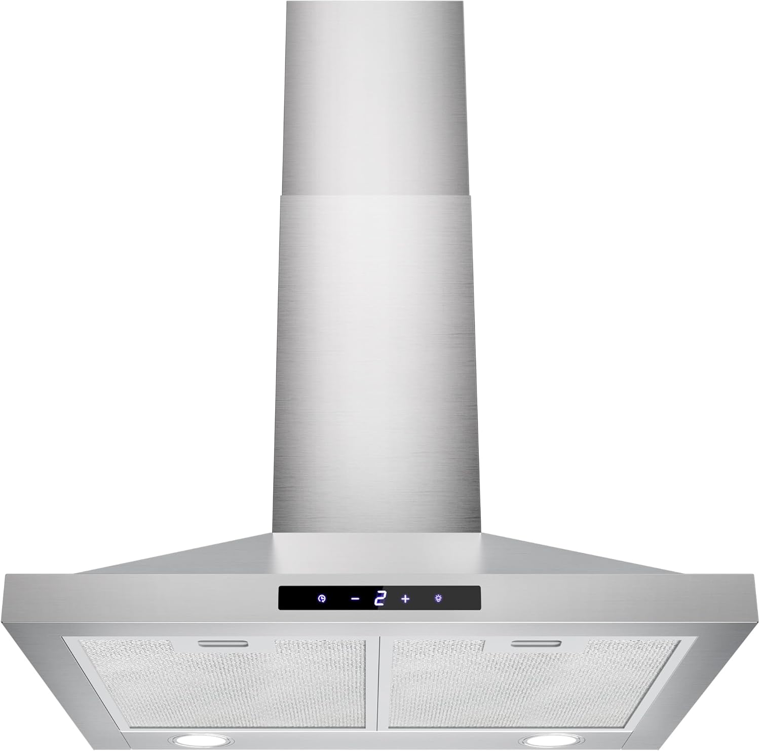 FIREGAS Chimney Cooker Hood 60 cm, 3 Speeds, 335 m³/h,Touch controls, Recirculation/Extraction, Stainless Steel Extractor Hood,Wall Mounted Range Hood with Recirculating Charcoal Filter.