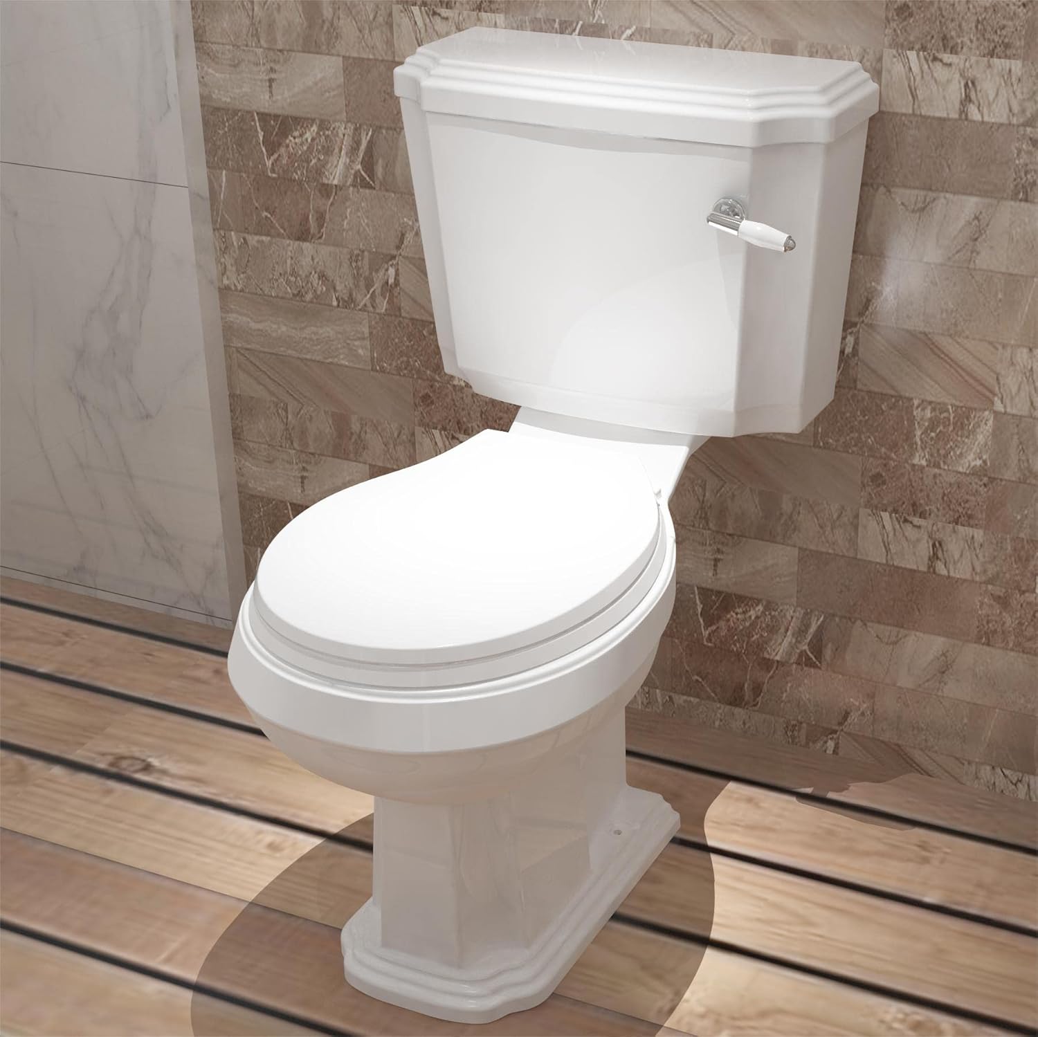 Huibathroom Traditional Victorian Style Toilet Ceramic Close Coupled with Soft Close Seat Cistern Bathroom WC….