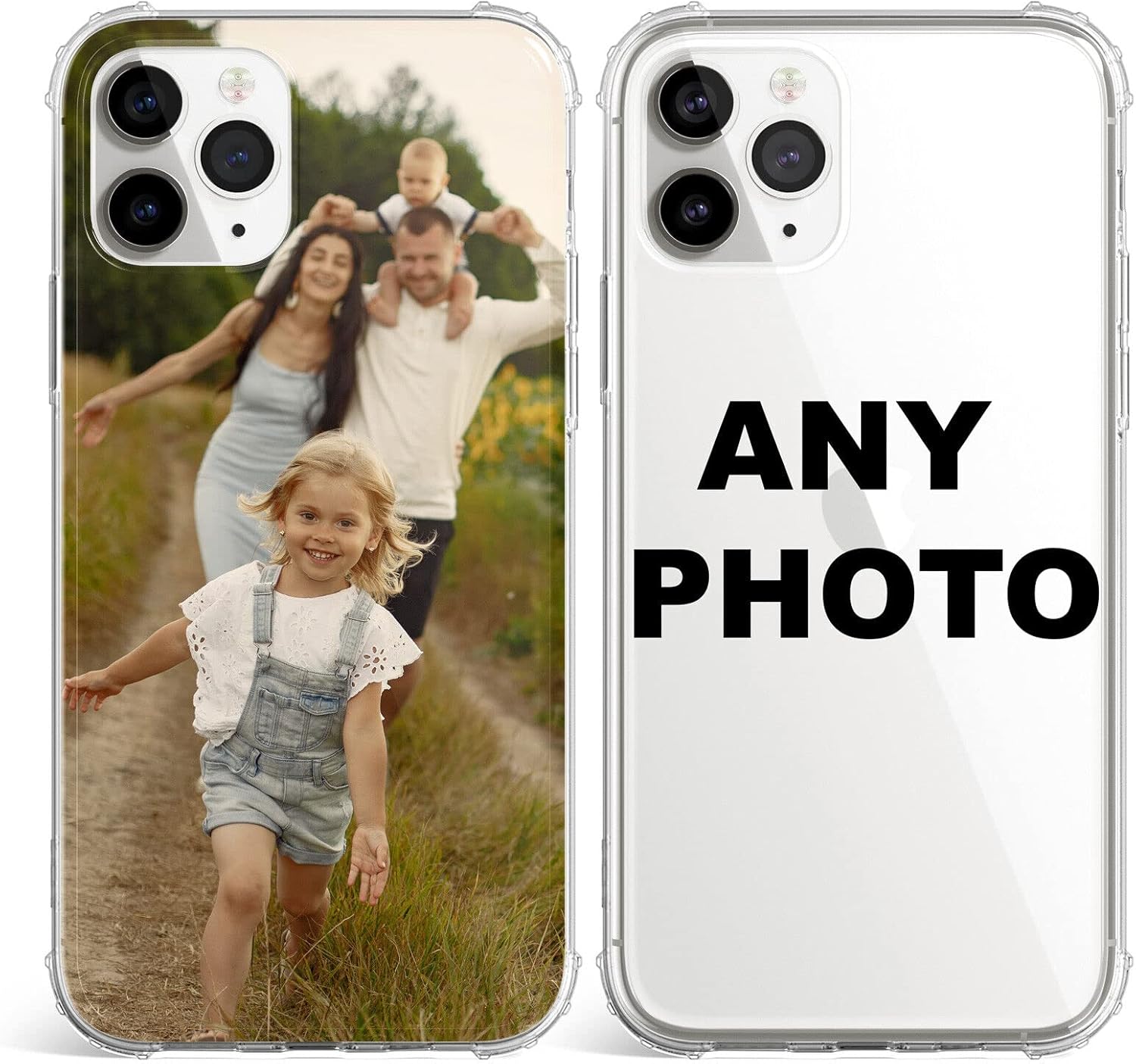 Personalised Photo Phone Case for Apple iPhone - Clear TPU Cover, Customise it with Your Own Cherished Photo, Unique and Protective for iPhone 12.