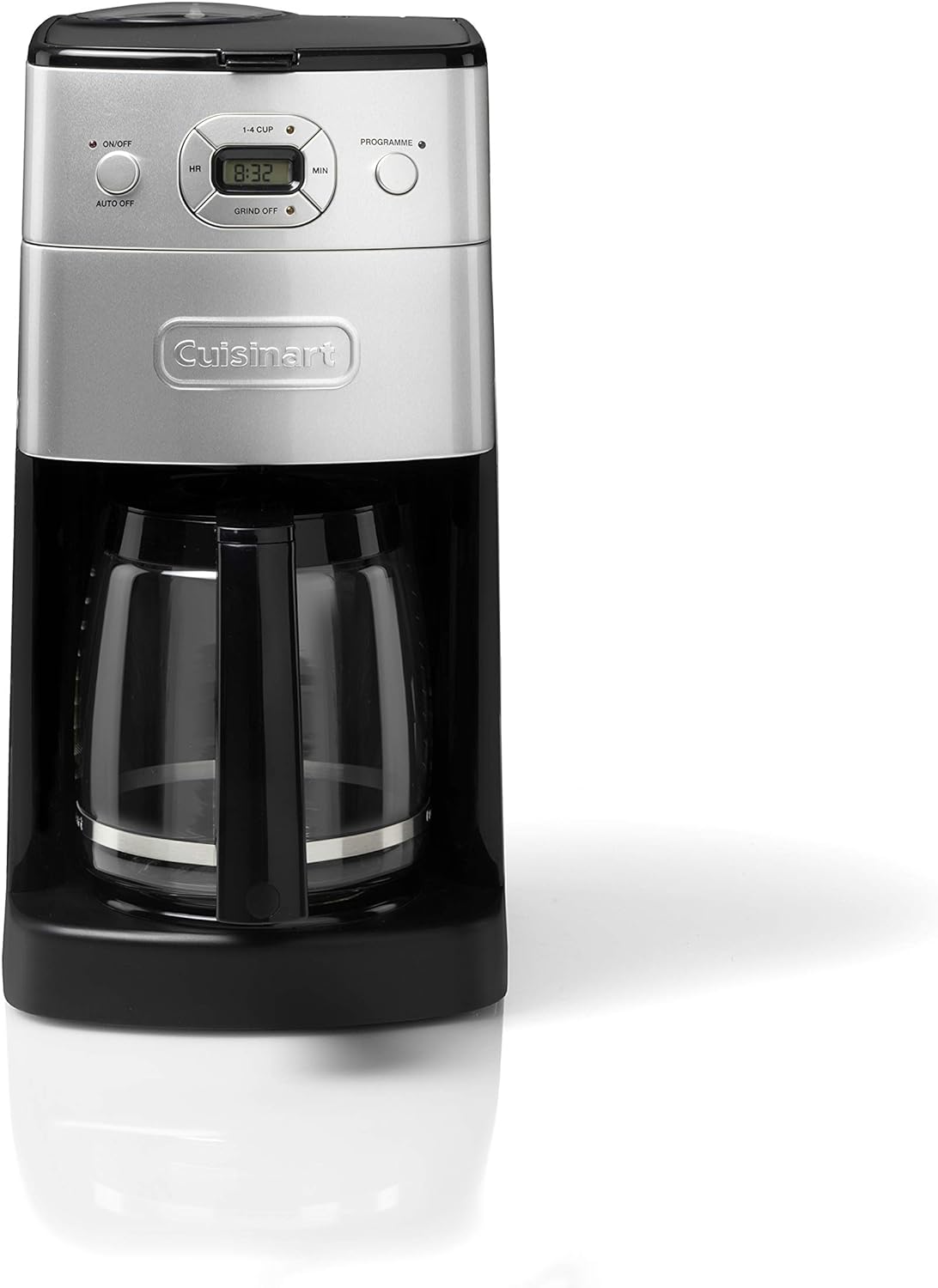 Cuisinart Grind and Brew Automatic | Bean to Cup Filter Coffee Maker | Glass Carafe | DGB625BCU, Silver.