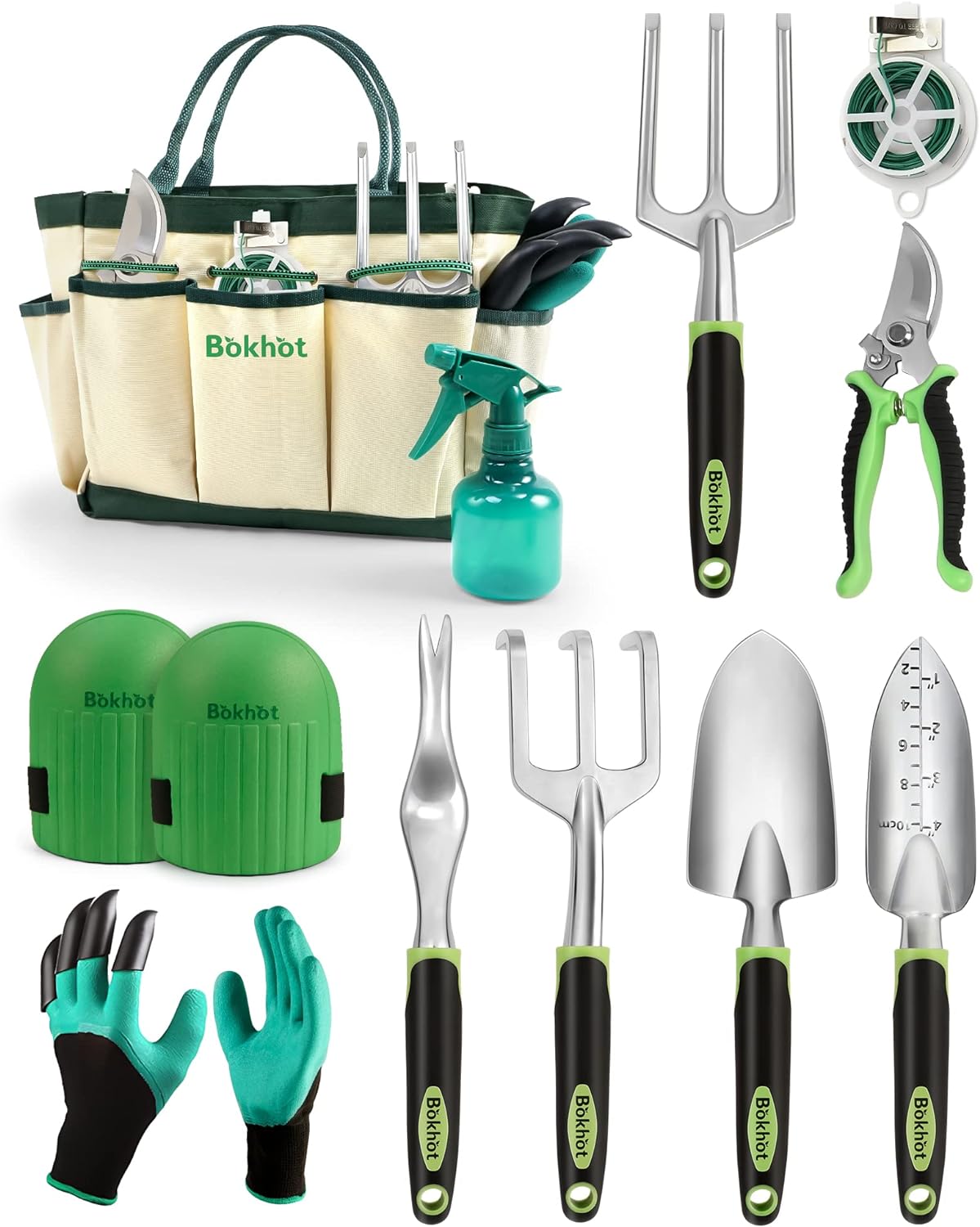 Bokhot Garden Tools Set Gardening Hand Tool Gift Kit with Heavy Duty Tool Bag for Easy Storage, Gardening Gifts for Outdoor Women & Men, Green (PG023)         Import  Single ASIN  Import  Multiple ASIN    ×Product customization        General   Descriptio.