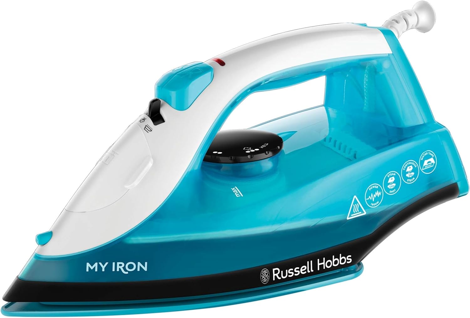 Russell Hobbs My Iron Steam Iron, Ceramic Soleplate, 260ml Water Tank, 120g steam shot, 28g continuous steam, Self-Clean Function, 2m Cord, Vertical and variable steam, 1800W, 25580.