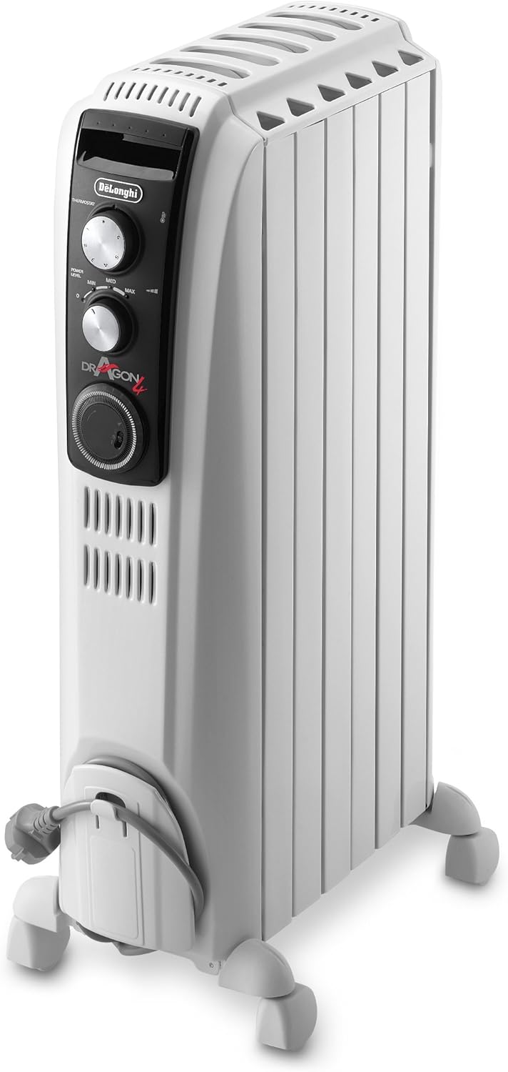 De'Longhi Dragon 4 TRD40820T Oil Filled Radiator- White.