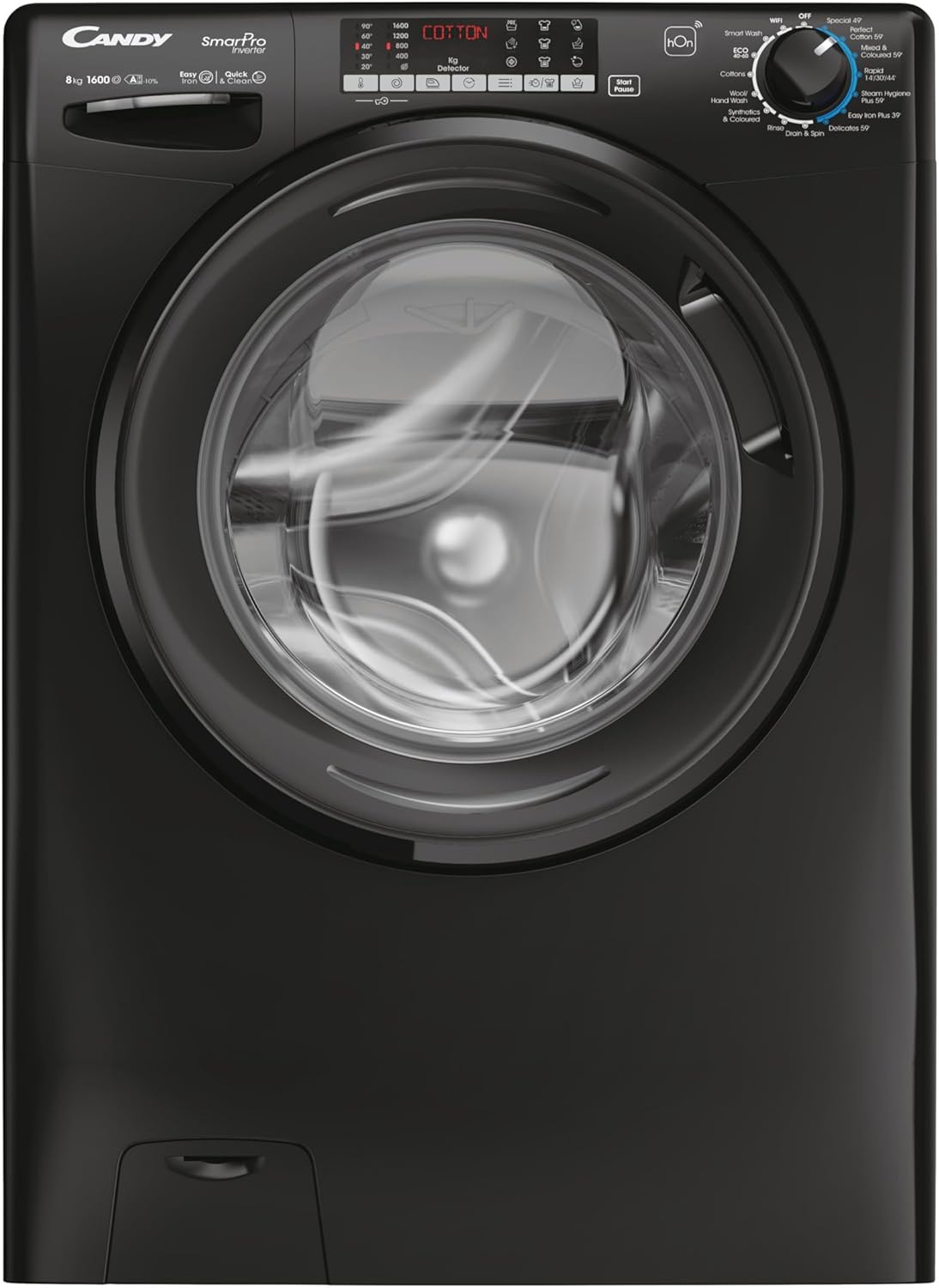 Candy Smart Pro Inverter 9 kg 1600rpm Washing Machine Black.