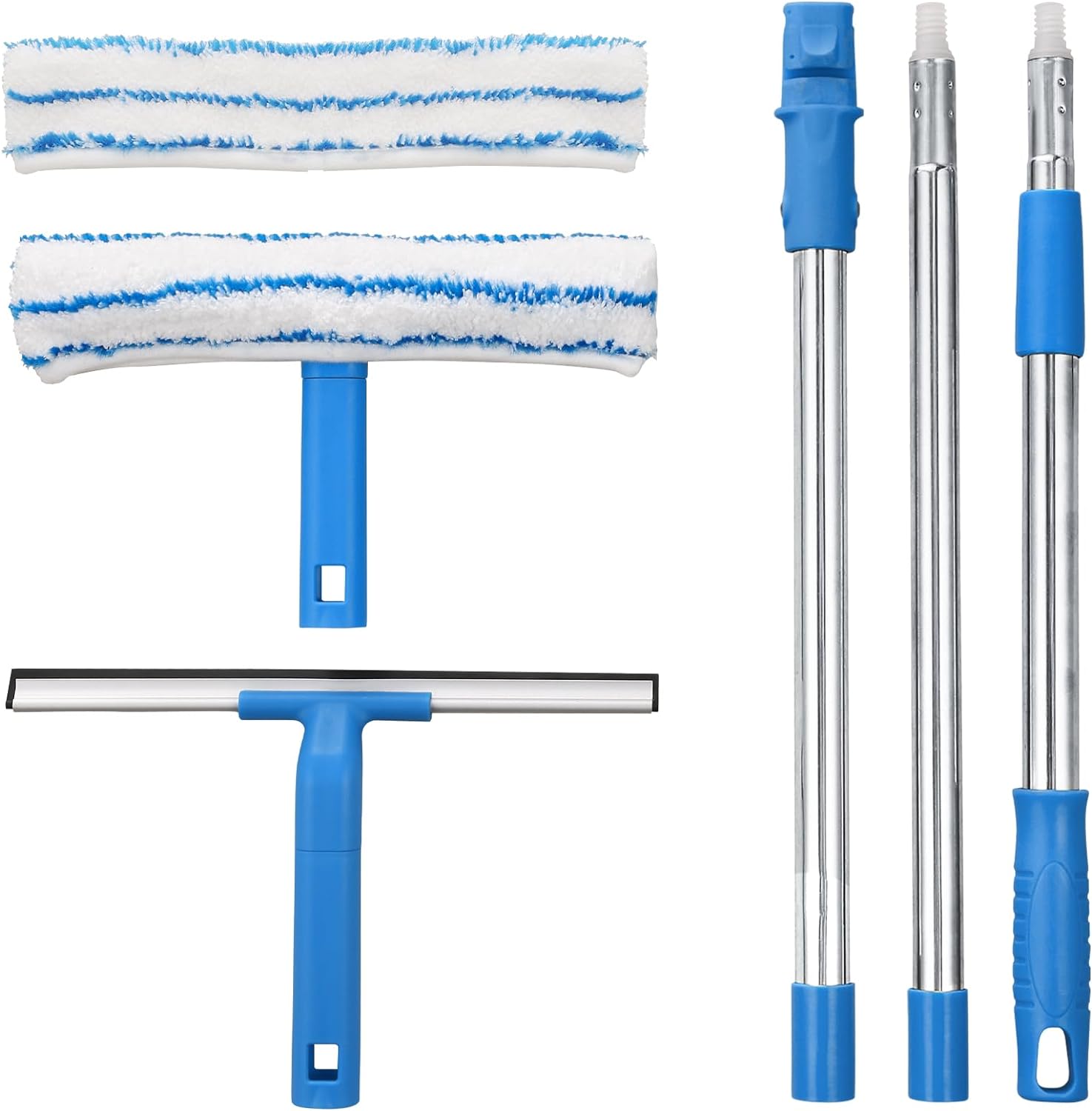 Mitclear Window Cleaner with Long Handle(57IN), Glass Cleaning Tools with Silicon Squeegee & Microfiber Scrubber, Window Cleaning Kit for Shower Glass Mirror Door Car         Import  Single ASIN  Import  Multiple ASIN    ×Product customization        Gene.