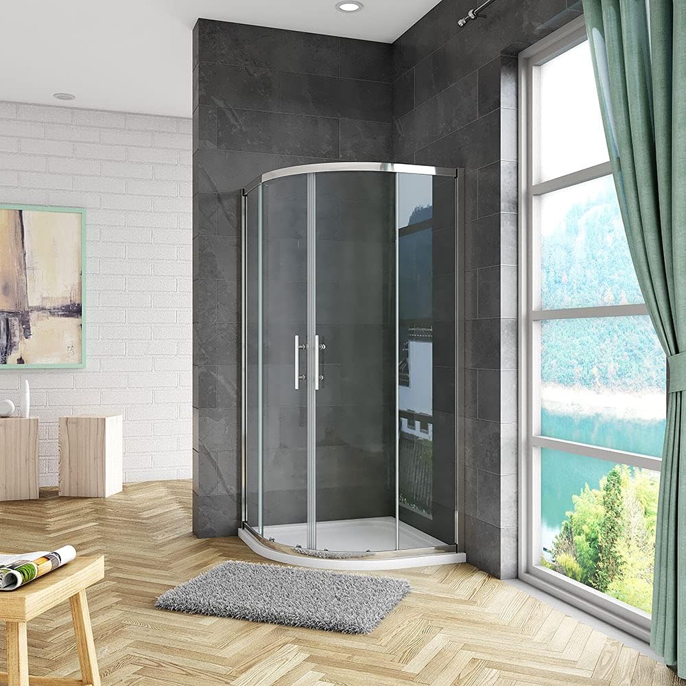 900x900x1850mm Quadrant Shower Enclosure Cubicle 6mm Glass Sliding Door.