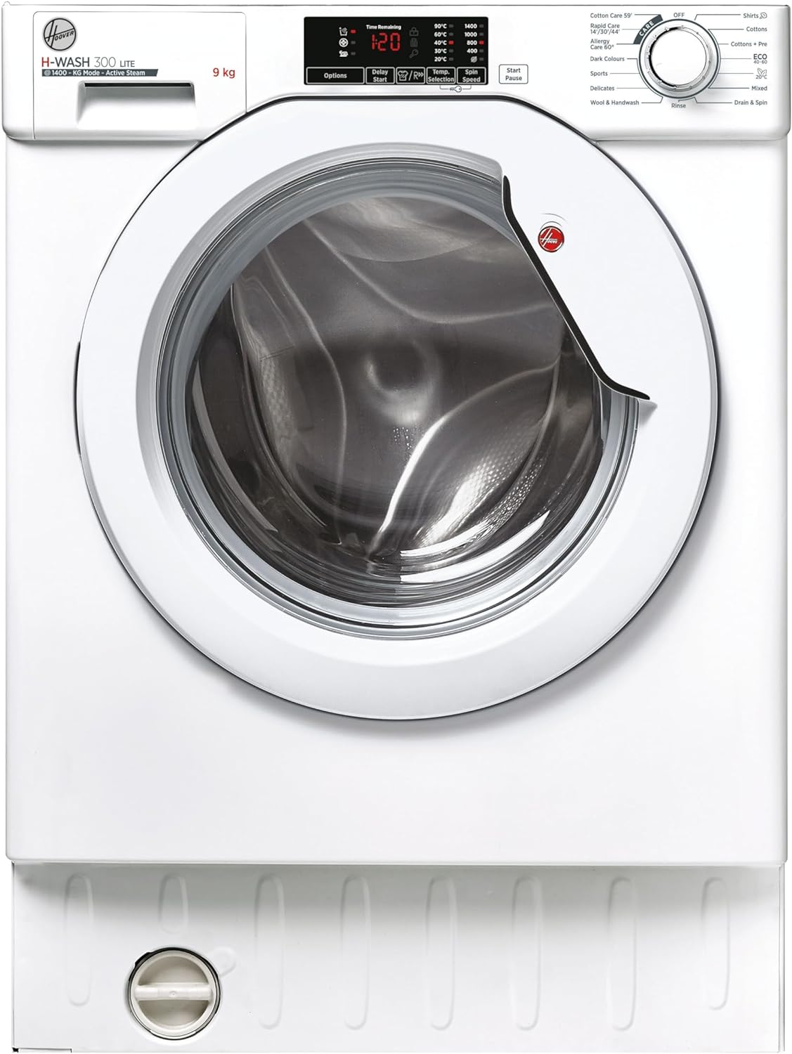 Hoover HBWS 49D1W4-80 Integrated Washing Machine, 9kg Load, 1400RPM, White - B Rated.