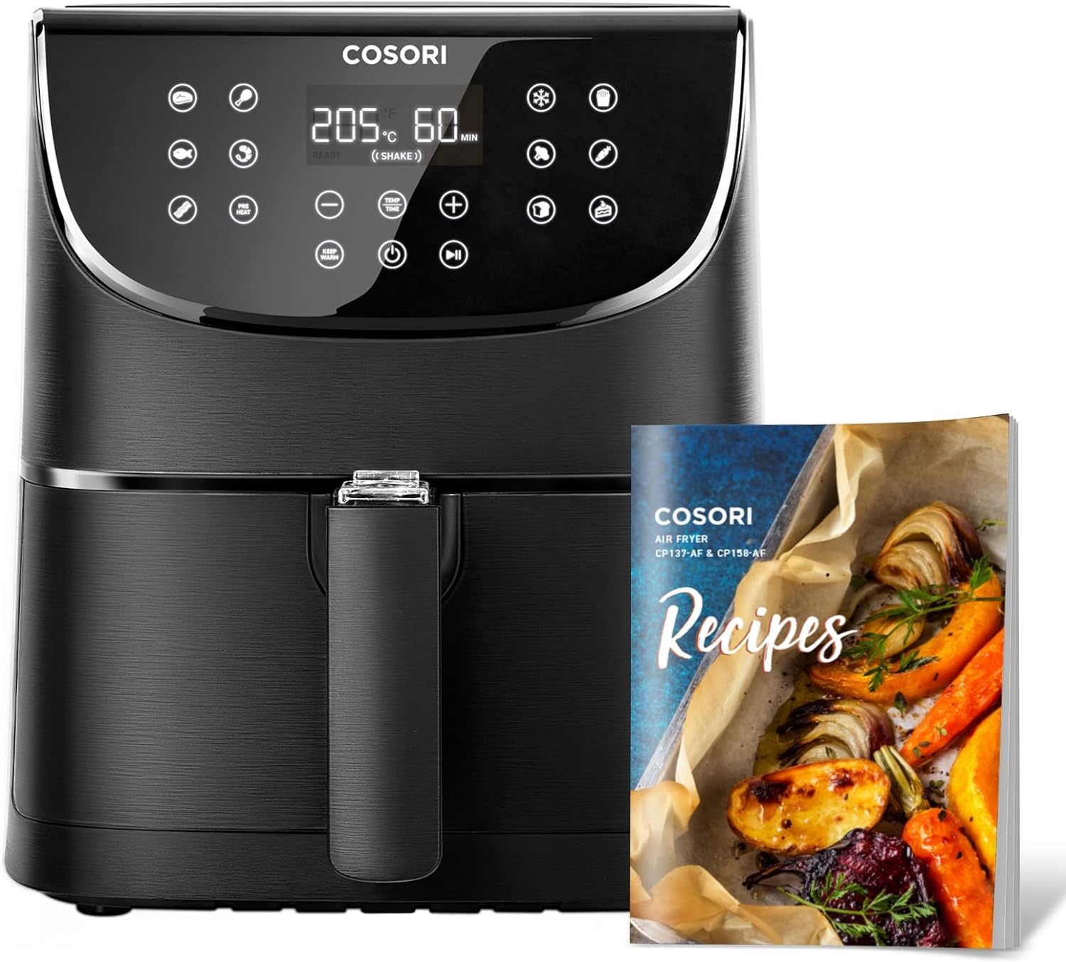 COSORI Air Fryer Oven With Rapid Air Circulation, 100 Recipes Cookbook, 3.5L Air Fryers For Home Use With One-Touch Digital Screen, 11 Cooking Presets, Nonstick Basket,Shake Remind, 1500W.