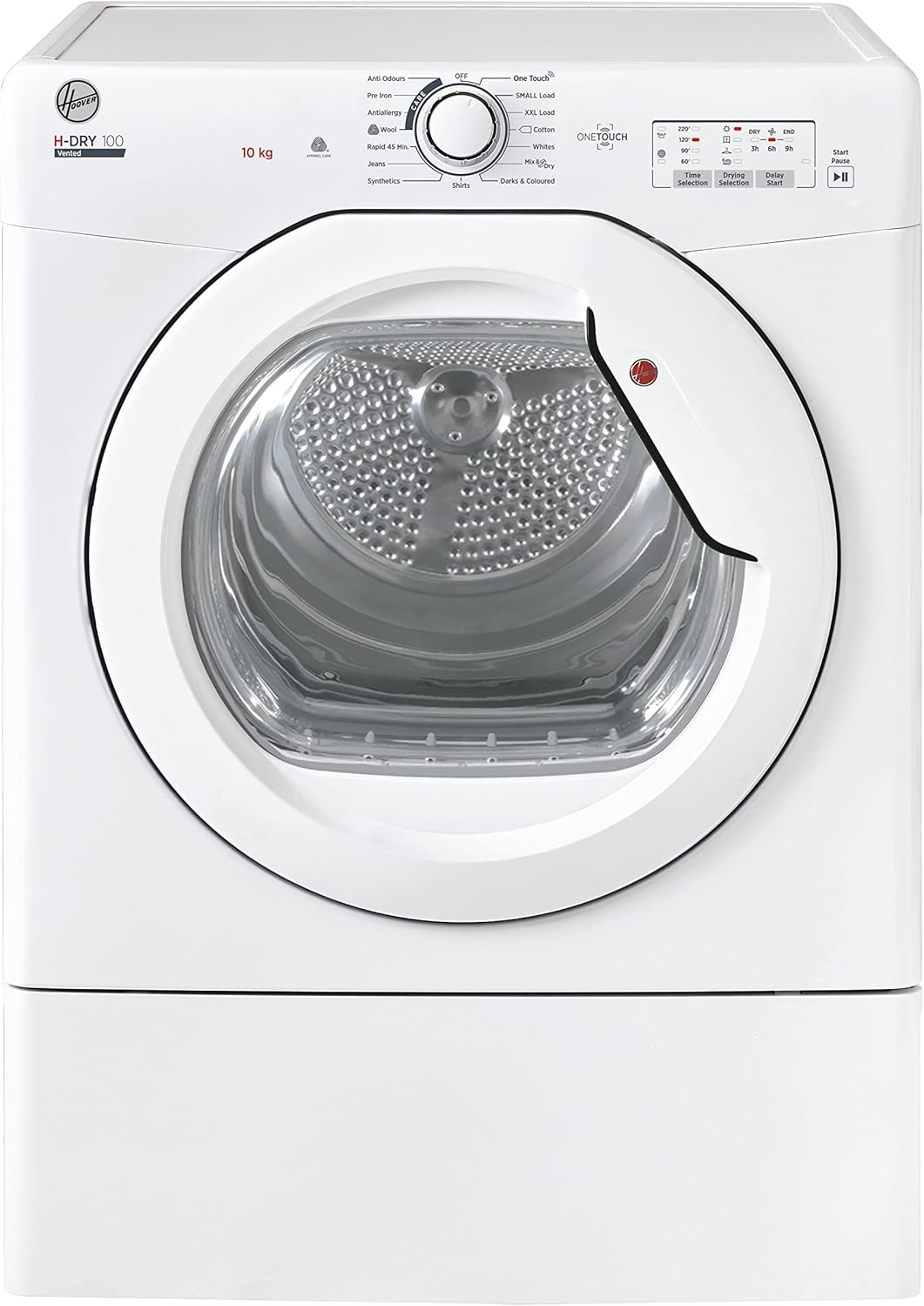 Hoover HLEV10LG Freestanding Vented Tumble Dryer, Sensor Dry, 10 kg Load, White.