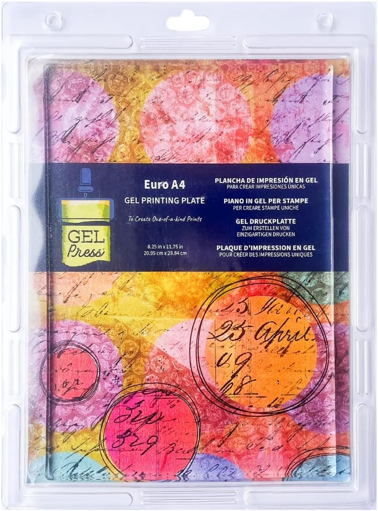 Gel Press Monoprinting Print Plate - A4 (21 X 29.7 cm) Gel Plate - Printmaking Supplies - Reusable Gel Printing Plate for Press Art for Card Making, Scrapbooking, Journaling, Arts & Crafts.