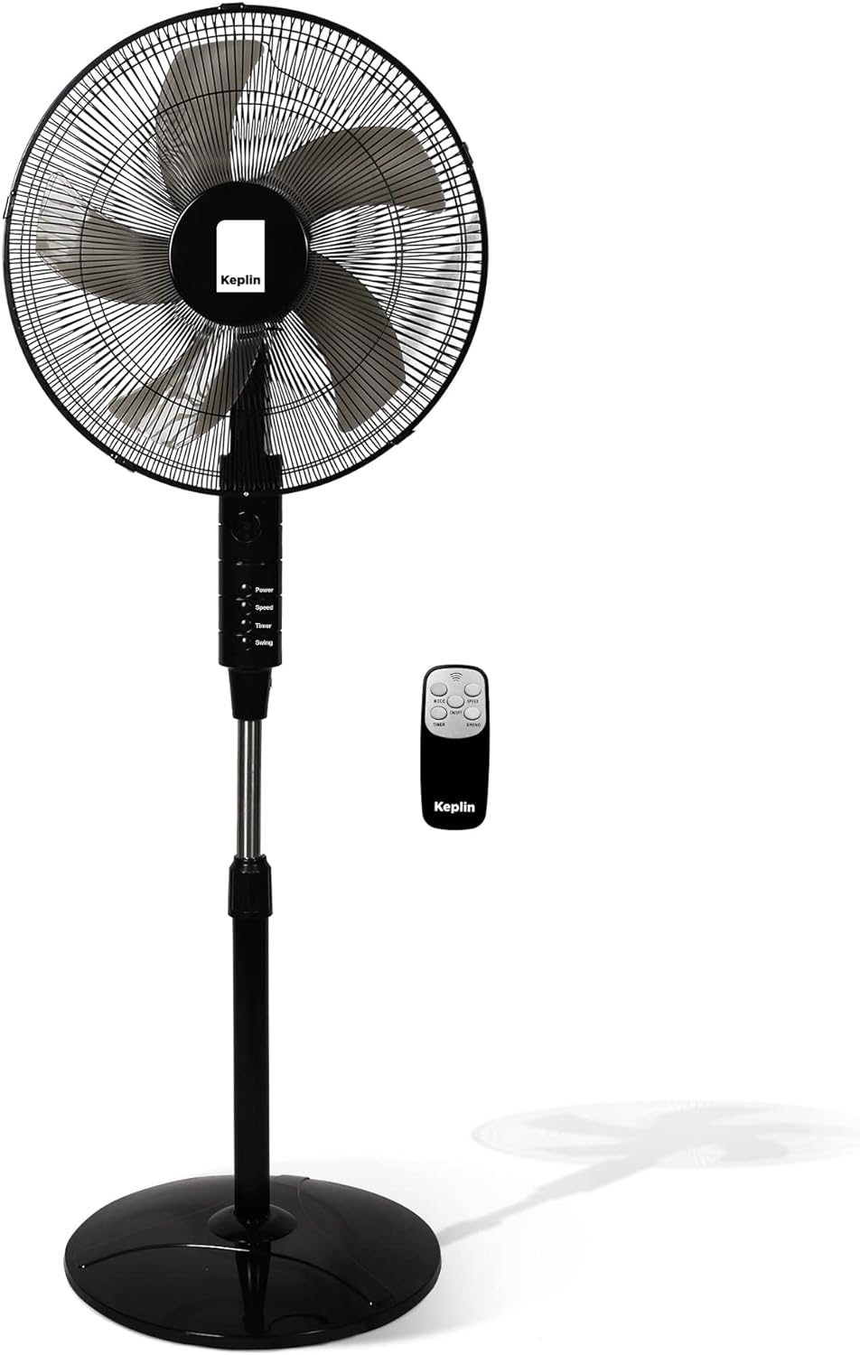 KEPLIN Pedestal Fan with Turbo Wind and Remote Control - 60W, 3-Speed Settings, 7.5-Hour Timer, Oscillating, Adjustable Height and Tilt Head - Ideal fans for Home or Office ….