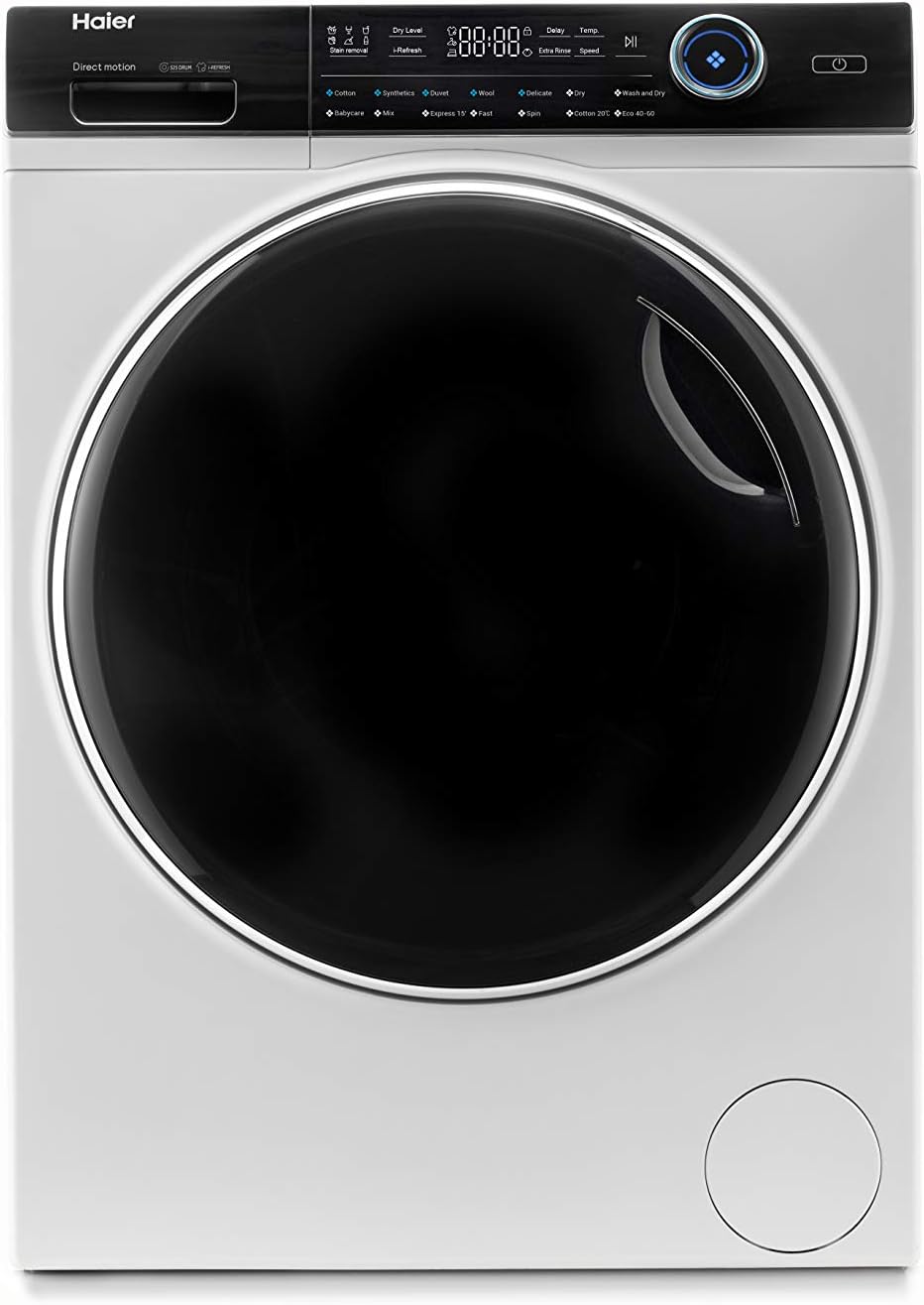 Haier HWD100-B14979 Freestanding Washer Dryer, Direct Motion and LED Display, 1400RPM 10kg/6kg Load, White.