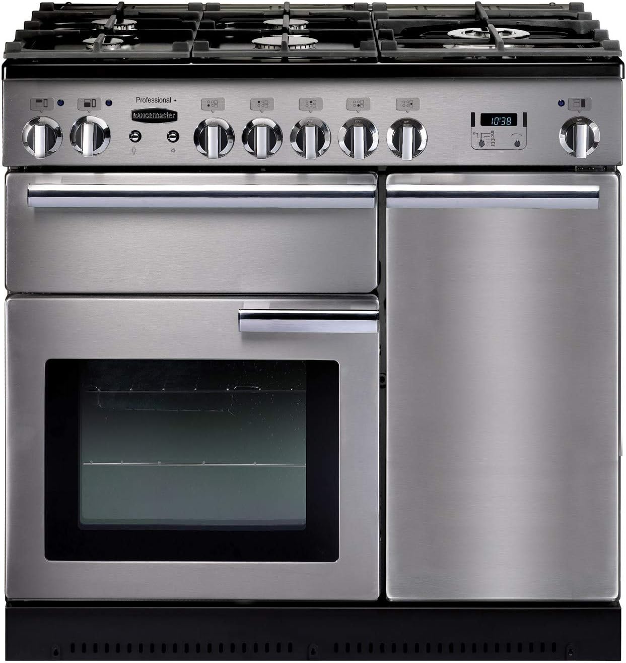 Rangemaster Professional Plus 90cm Dual Fuel Range Cooker - Stainless Steel.