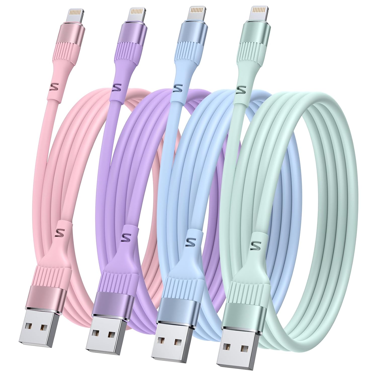 Ankoda iPhone Charger Cable,4Pack 3FT/1M MFi Certified iPhone Fast Charging Cable TPE USB to Lightning Cable Compatible with iPhone 14 13 12 11 Pro Max XR XS X 8 7 6 Plus 5 5S SE.