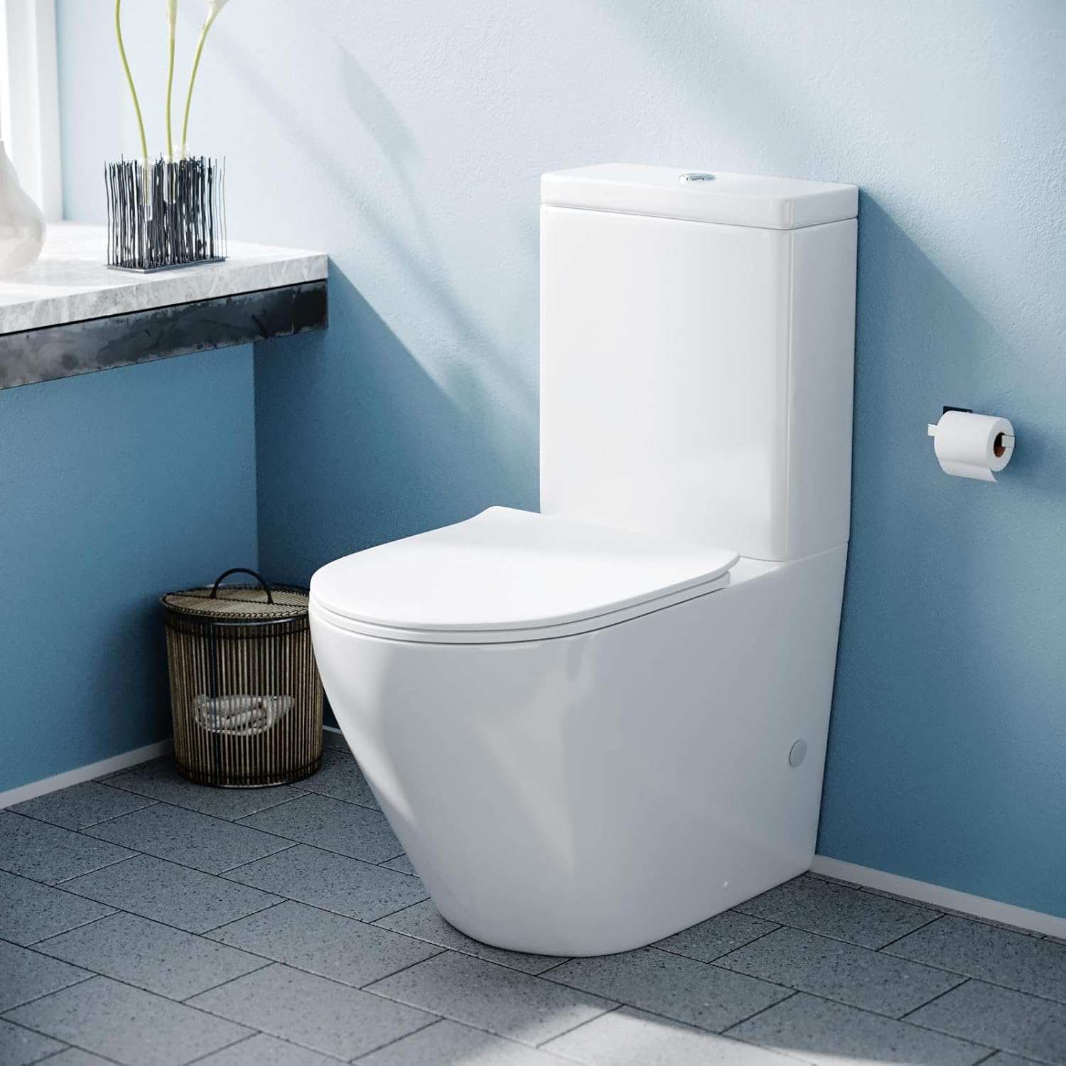 Bella Round Close Coupled Cistern, Pan and Seat.