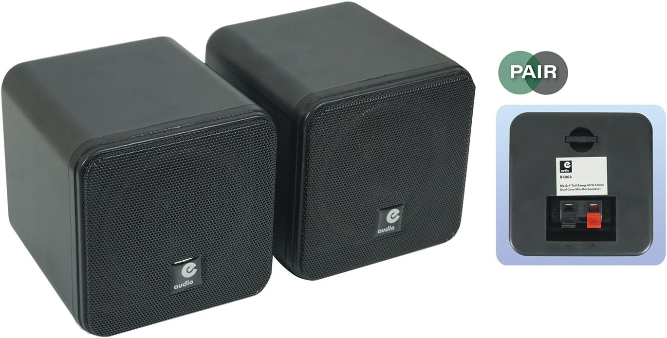 E-Audio 4-Inch Dual Cone Full Range Mini Box Speaker.