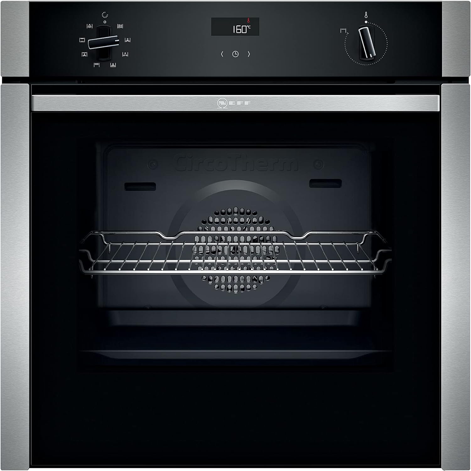 NEFF B4ACF1AN0B N50 Single Oven with Slide & Hide and Circotherm, Stainless Steel.