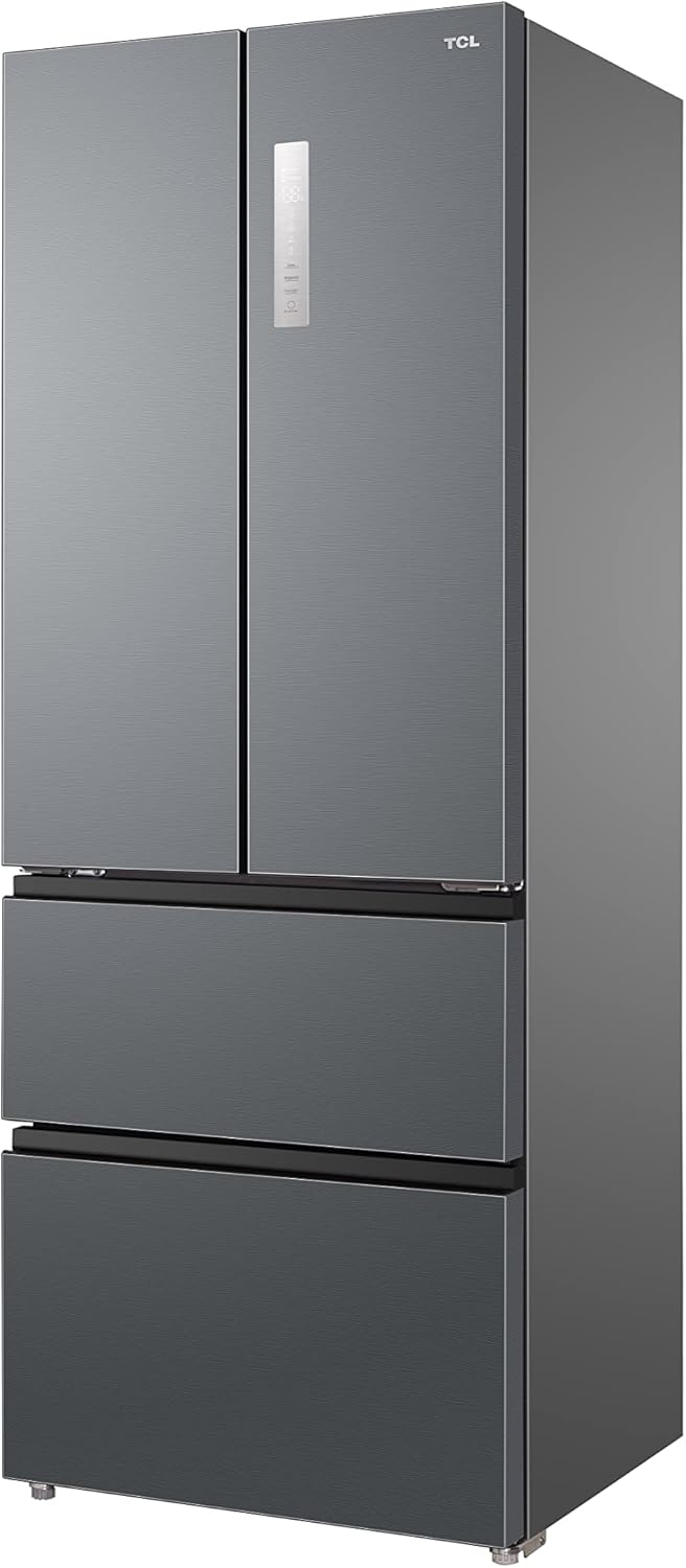 70cm Width Freestanding French Door Fridge Freezer, Frost Free, 443l Capacity, Stainless Steel, E Energy Rating.