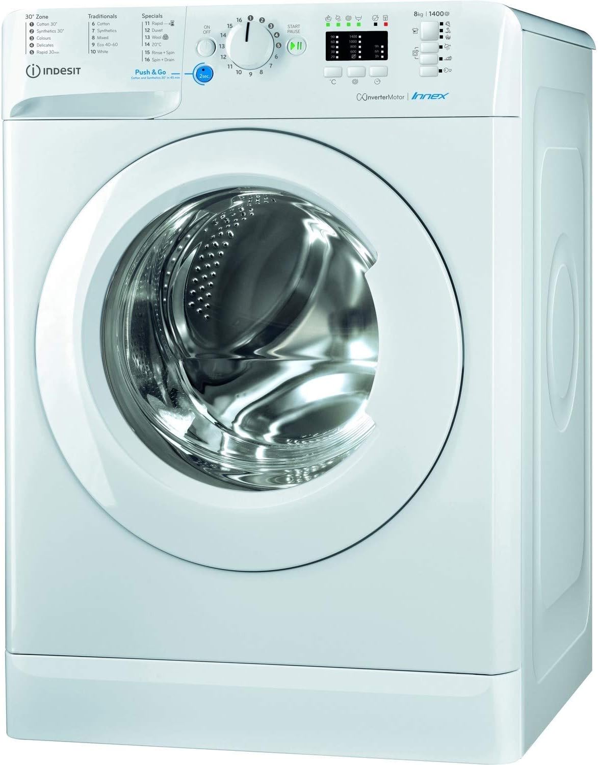 Indesit Innex 8kg 1400rpm Freestanding Washing Machine - White.