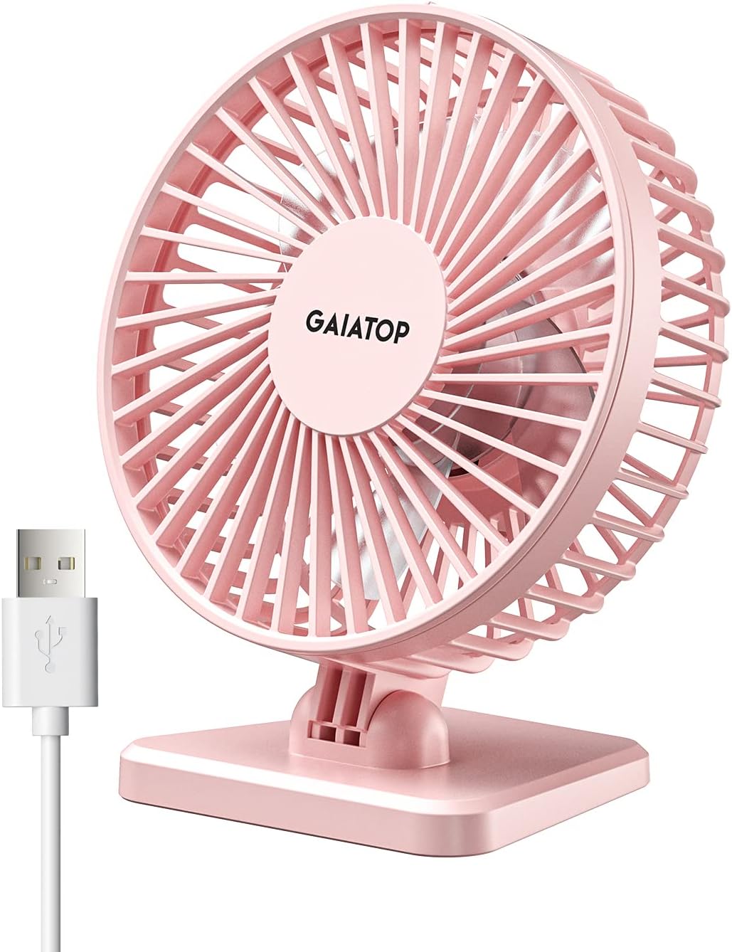 gaiatop USB Desk Fan, Small But Powerful, Portable Quiet 3 Speeds Wind Desktop Personal Fan, Adjustment Mini Fan Table Fan for Better Cooling, Home Office Car Indoor Outdoor Black.