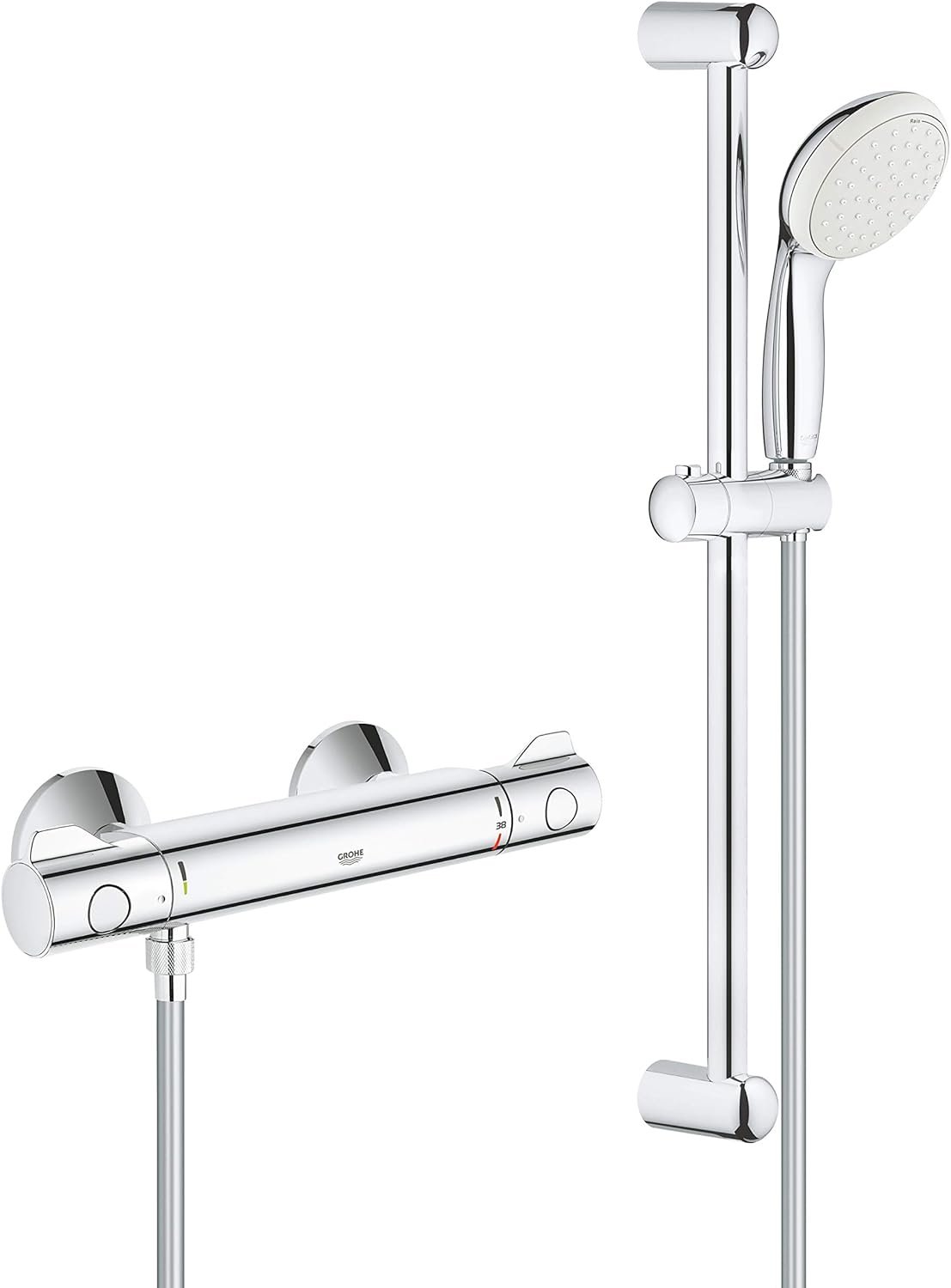 GROHE Grohtherm 800 Thermostatic Shower Mixer 1/2" with Shower Set Chrome 34565001.