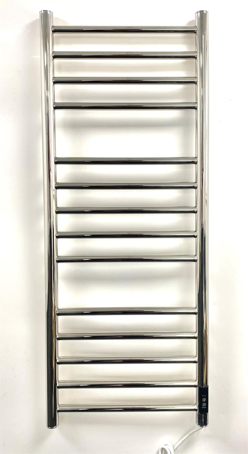 Manissa Stainless Steel Siena Electric Towel Rail, 1000mm x 400mm, Mirror Polished, 5 Year Guarantee.