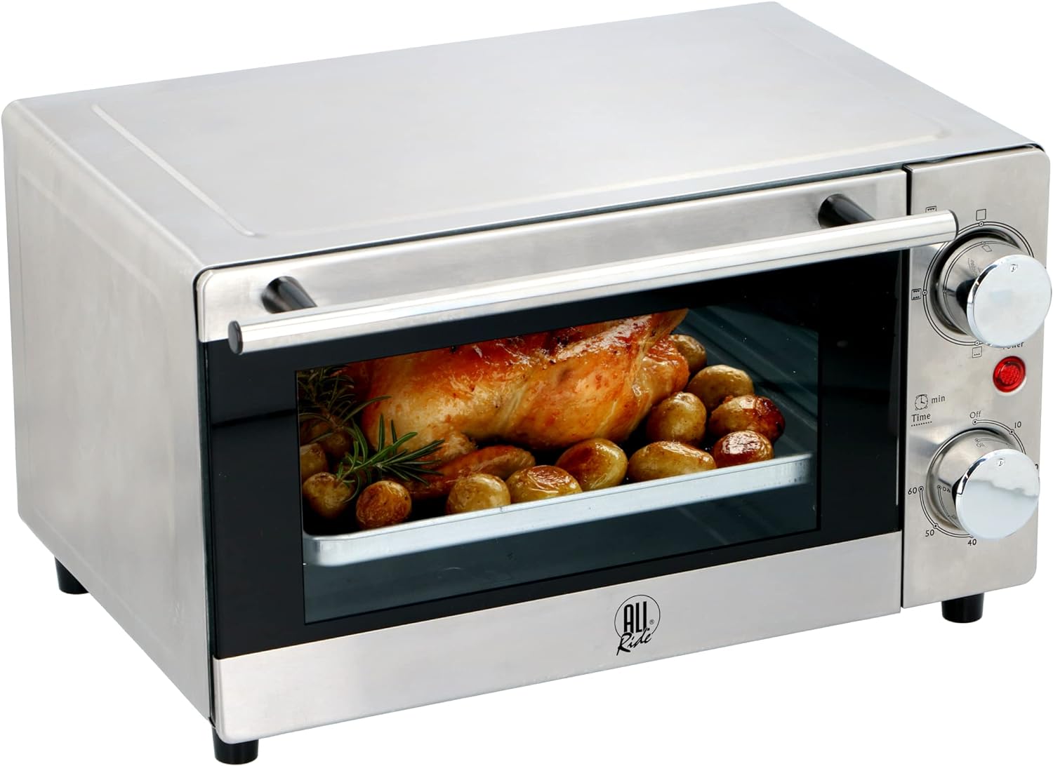 All Ride Mini Oven - Electric: 24 Volt via Cigarette Lighter - for Trucks, Motorhomes or Boats - 300 Watt - 9 Liter - Stainless Steel.