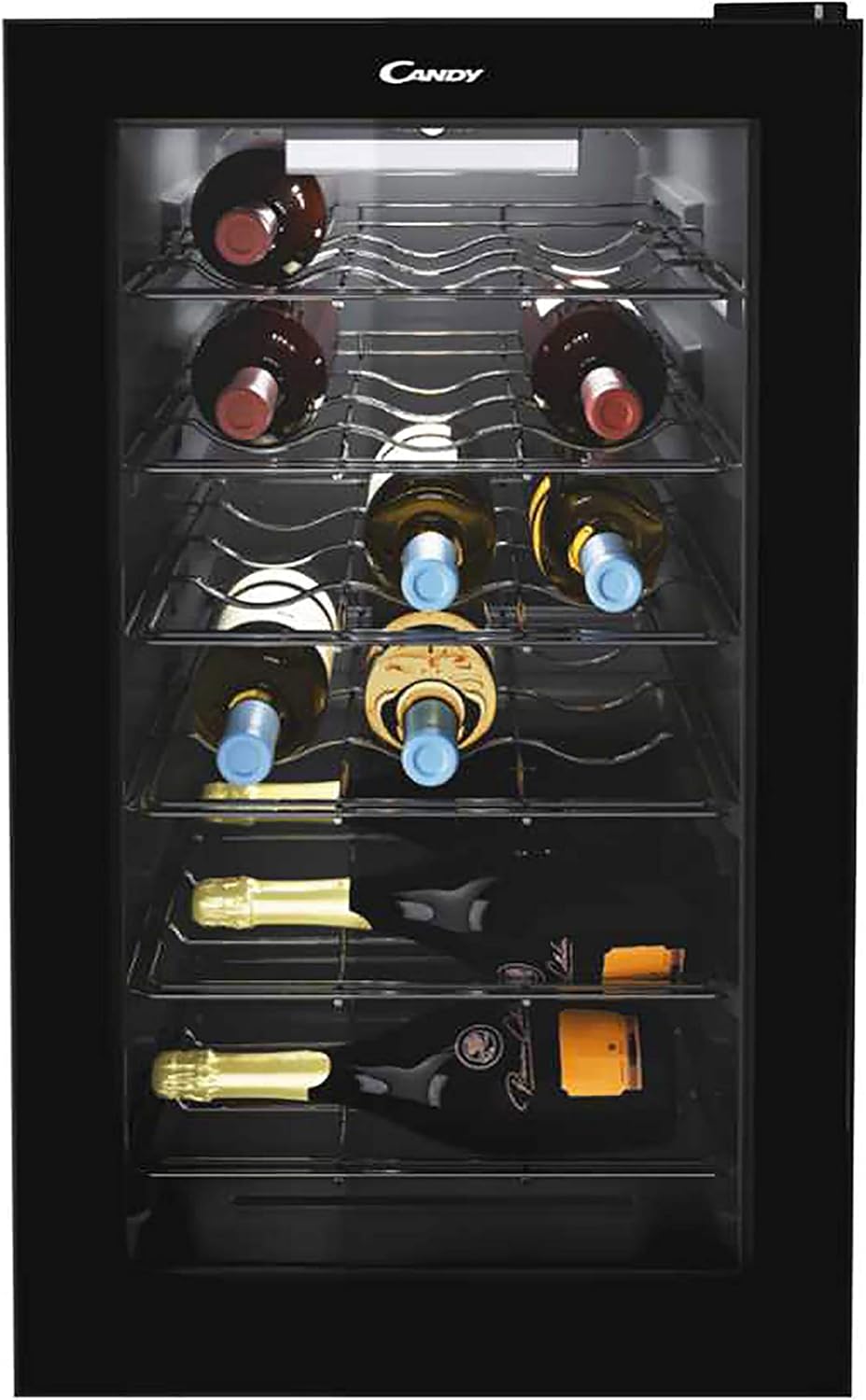 CANDY CWC021MKN Freestanding Wine Cooler, Single Zone Temperature, 85 liters, Black, Noise level: decibels 39.