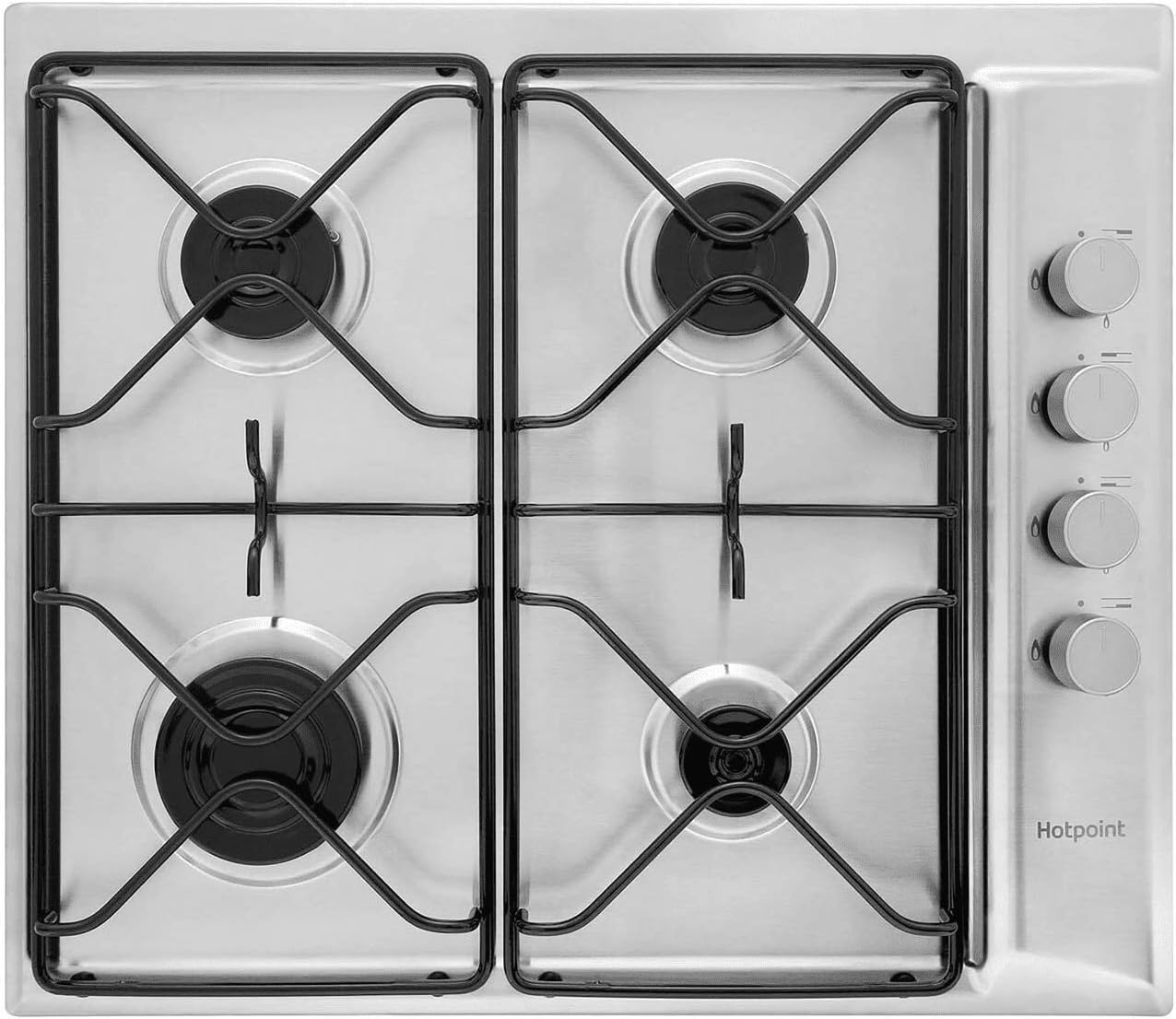 Hotpoint 58cm 4 Burner Gas Hob - Stainless Steel.