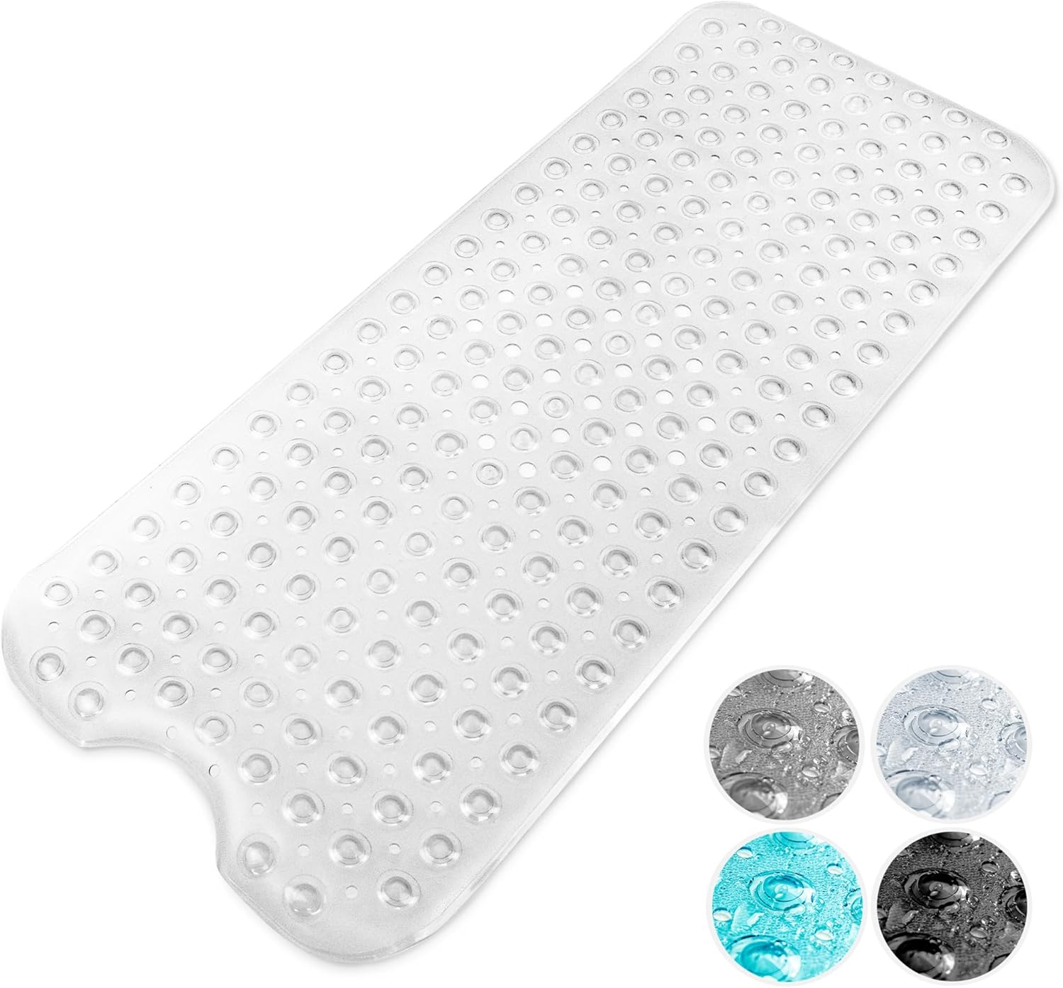 KEPLIN Premium Non-Slip Bath Mat - 200 Suction Cups, BPA, Latex Free, Mildew Resistant, Machine Washable - Safe, Durable & Comfortable for Shower Runner & Bathroom Tubs Extra Long (40x100cm) - Black.