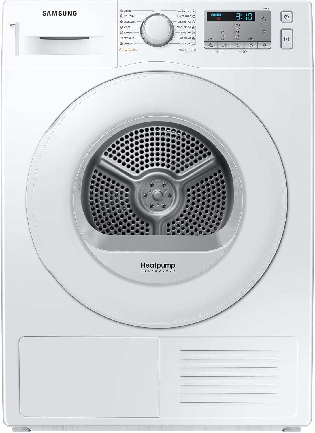 Samsung Series 5+ DV90T5240AW/S1 with OptimalDry™, Freestanding Heat Pump Tumble Dryer, 9 kg, White, A+++ Rated.