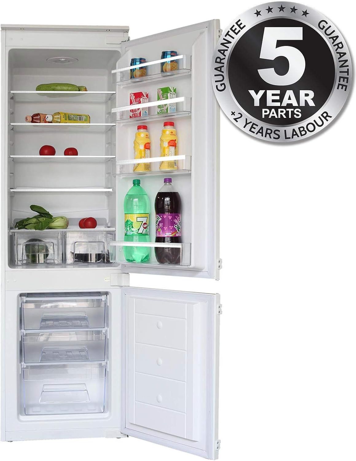 SIA RFI104 70/30 Split Built In Integrated 260L Fridge Freezer With Sliding Fittings.