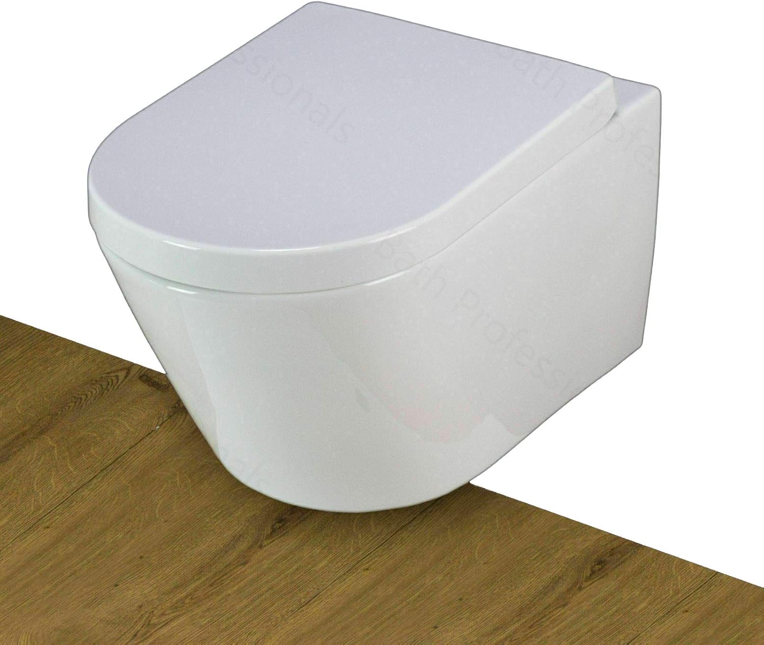 Toilet Wall Mounted WC Wall Hung Cloakroom White Square Soft Close Seat Round.