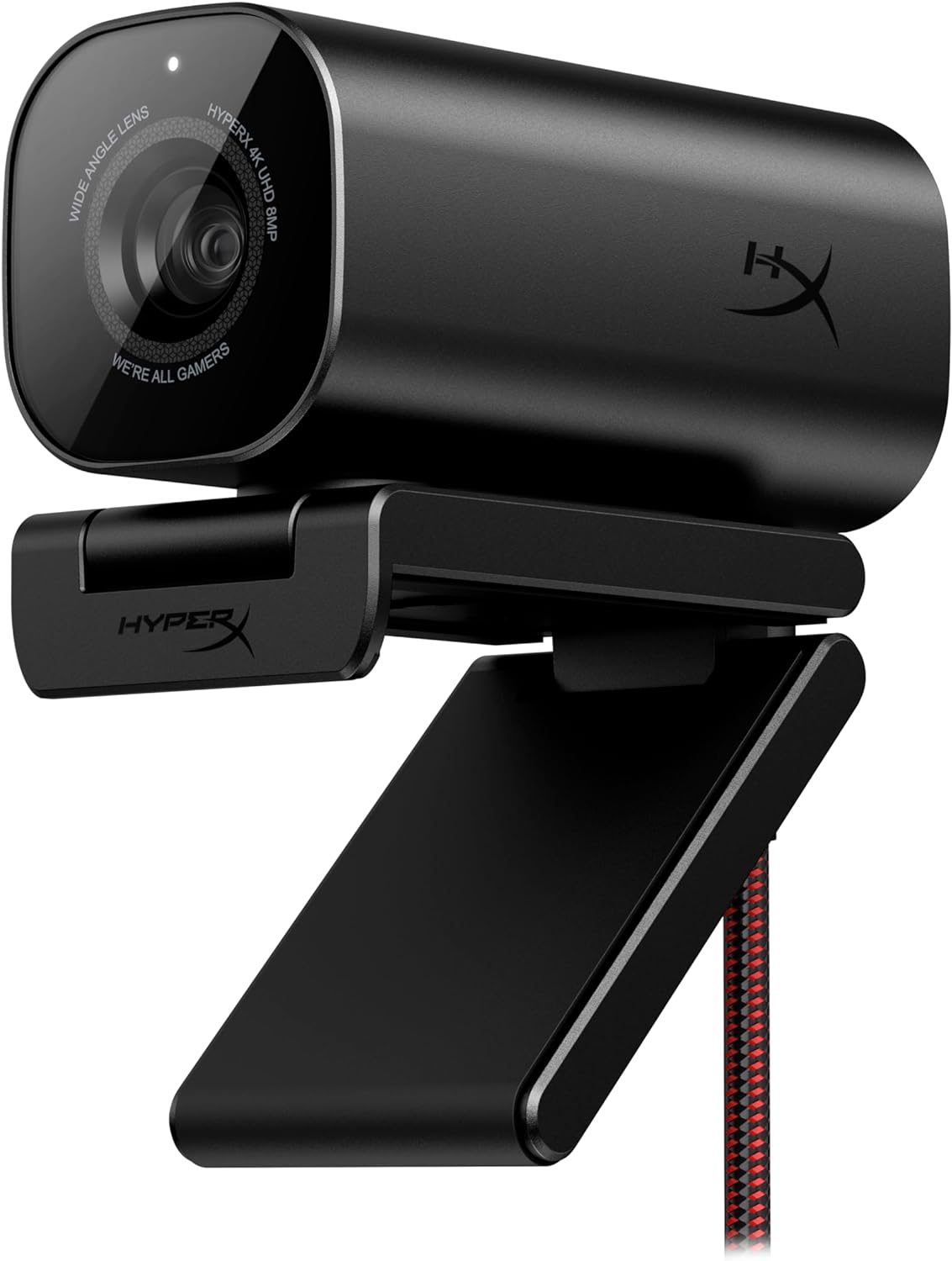 HyperX Vision S – Webcam, 4K Video Recording @ 30fps, 90° Field-of-View, Responsive Autofocus, Hyperflex Cable, Aluminum Body, Plug and Play, Sony Starvis 8MP Sensor, 5G2P Lens, USB-C – Black.